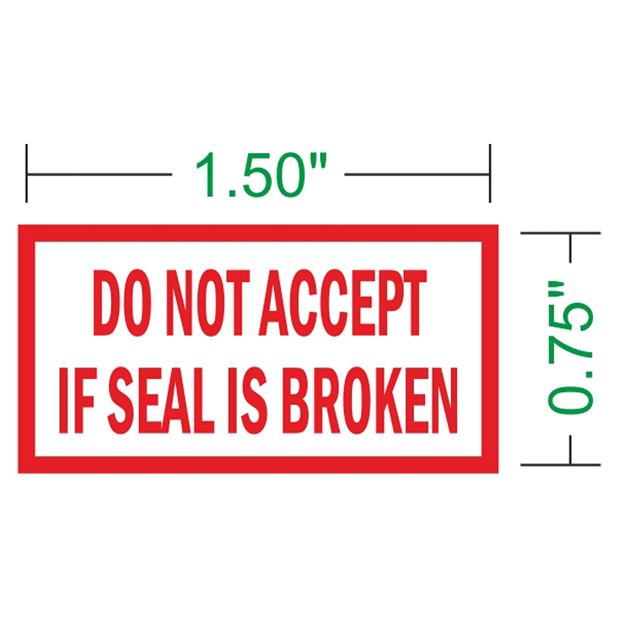 PG Creations 1000 Pieces Do Not Accept If Seal is Broken Stickers Small Size Label, 0.75x1.5 Inch, Paper, Red, Combo Pack of Product Paper Seals 3
