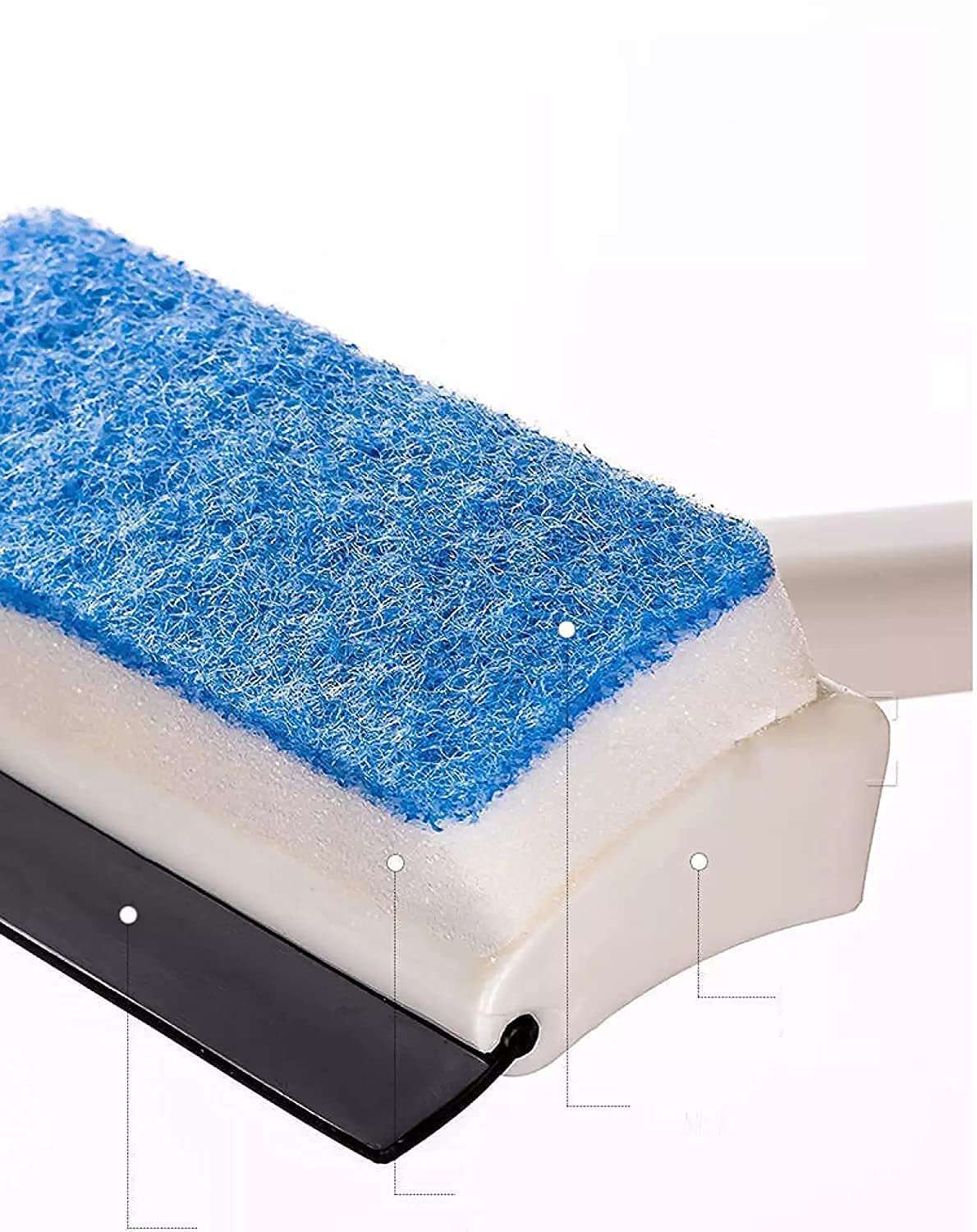 Glowick All-Purpose Window Squeegee 2-in-1 Window Cleaner Wiper and Scrubber for Car, Glass Window Office, House // Mirror Grout Tile Cleaner Washing Pot Double-Sided Wiper (1Pcs) 3