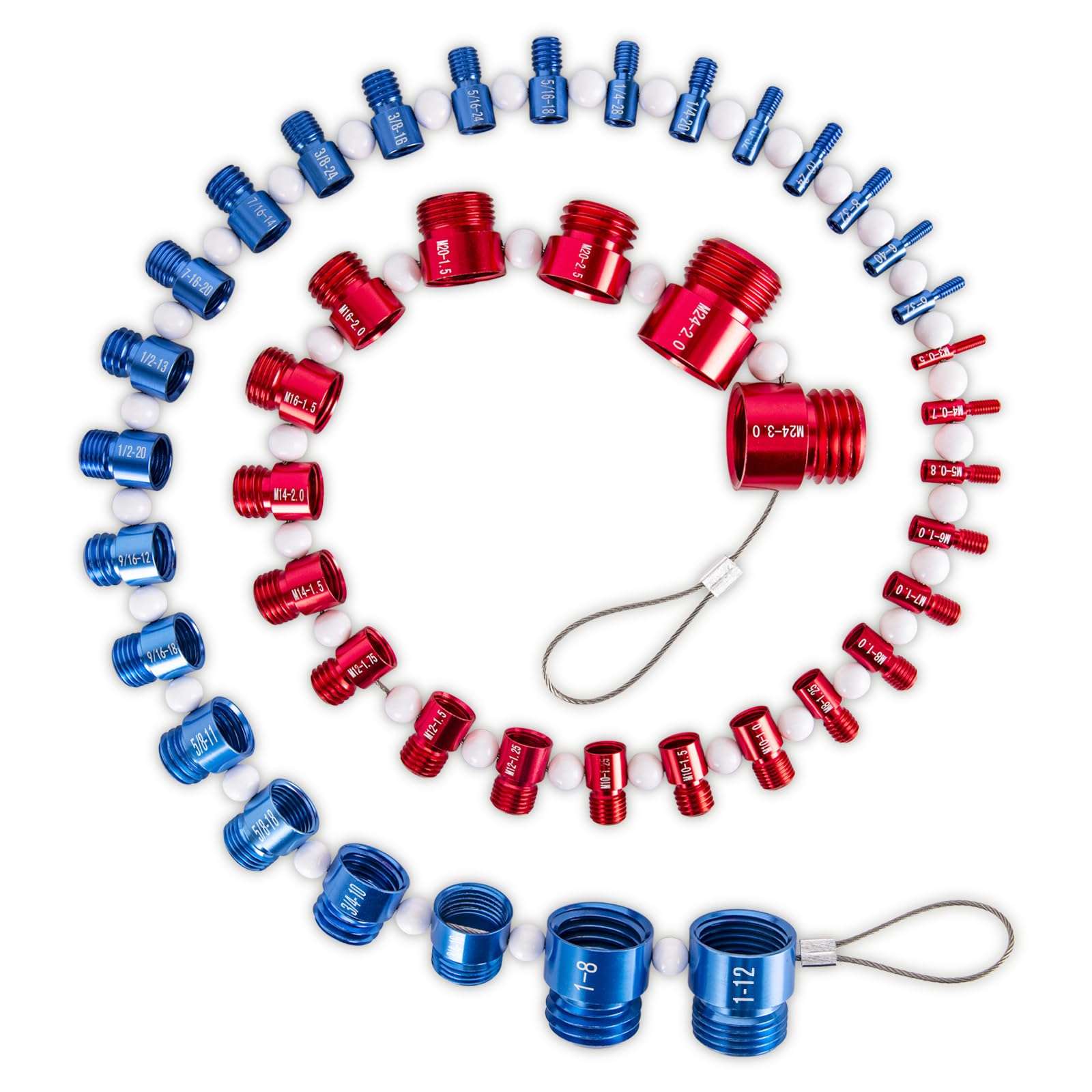 ASDFGHT Nut and Bolt Thread Checker - (44 Gauges) Aluminum Bolt and Nut Identifier Gauge - SAE and Metric Nut Bolt Size Gauge - Nut and Bolt Measurement Tool with Engraved Identification 1