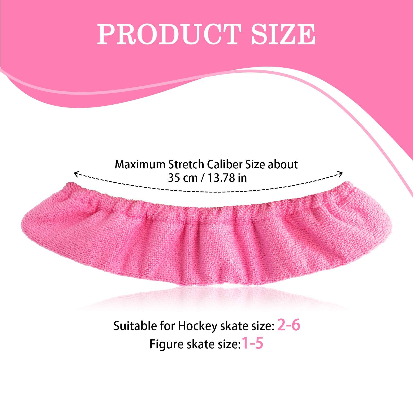 Cuayaes Ice Skate Guards,Soft Ice Skate Blade Covers,Figure Skate Guards Youth Hockey Skate Guards,Elastic Figure Skating Soakers Blades Protector Cover for Girls Boys（Rose Red） 3