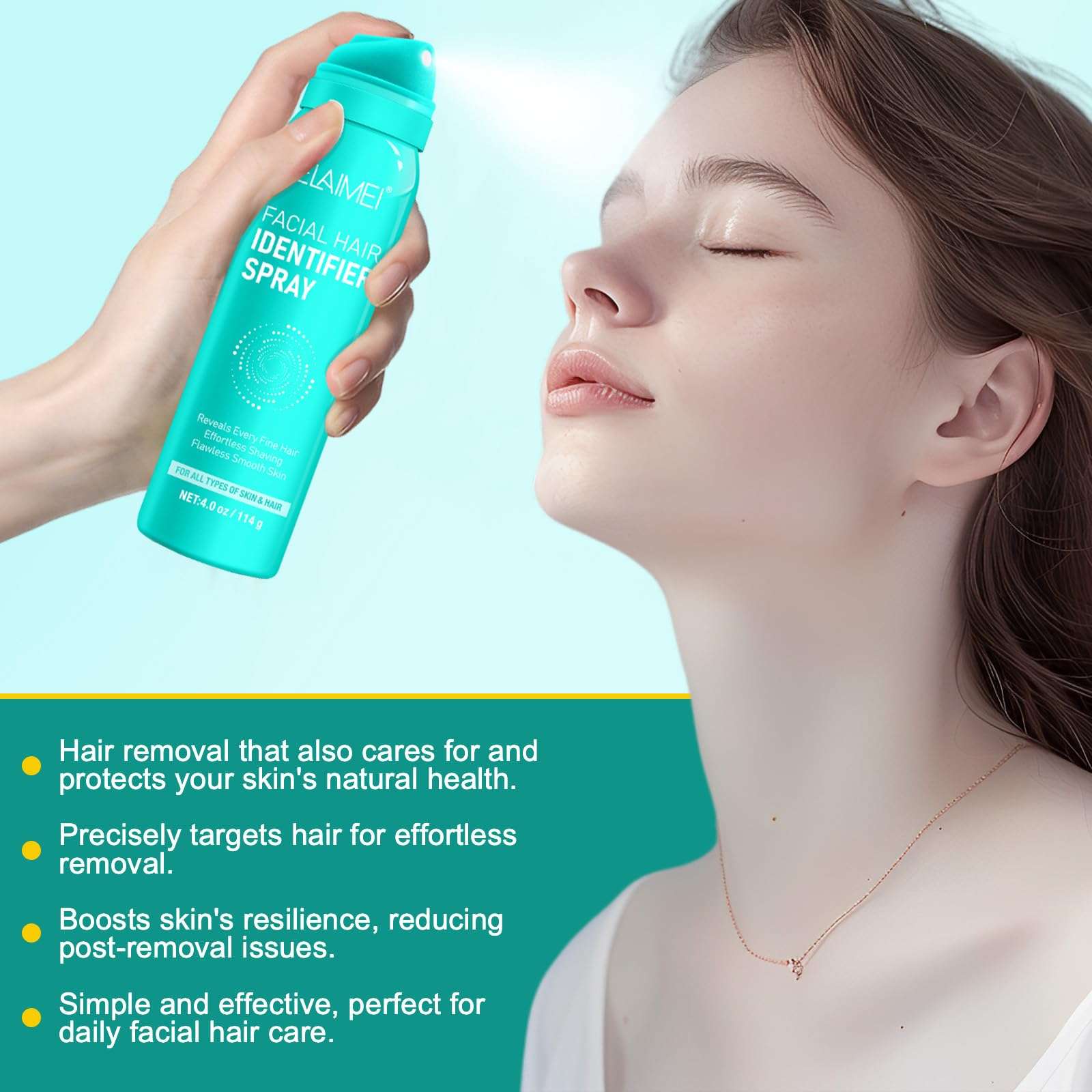 Hair Identifier Spray For Face Shaving, Hair Identifier Spray, Face Hair Identifier Spray, Body Hair Identifier Spray, Facial Hair Identifier Spray For Dermaplaning. 6