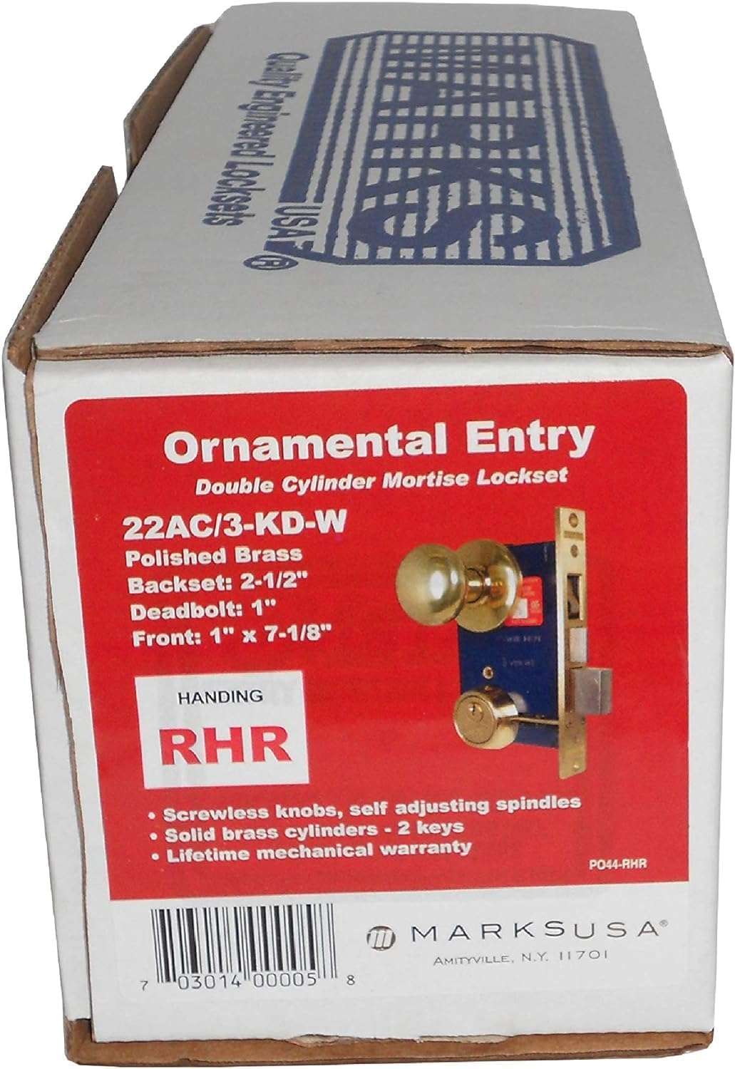 Marks 22AC LHR Double Cylinder Iron Gate Ornamental Mortise Lock Set with 2-1/2" Backset 3