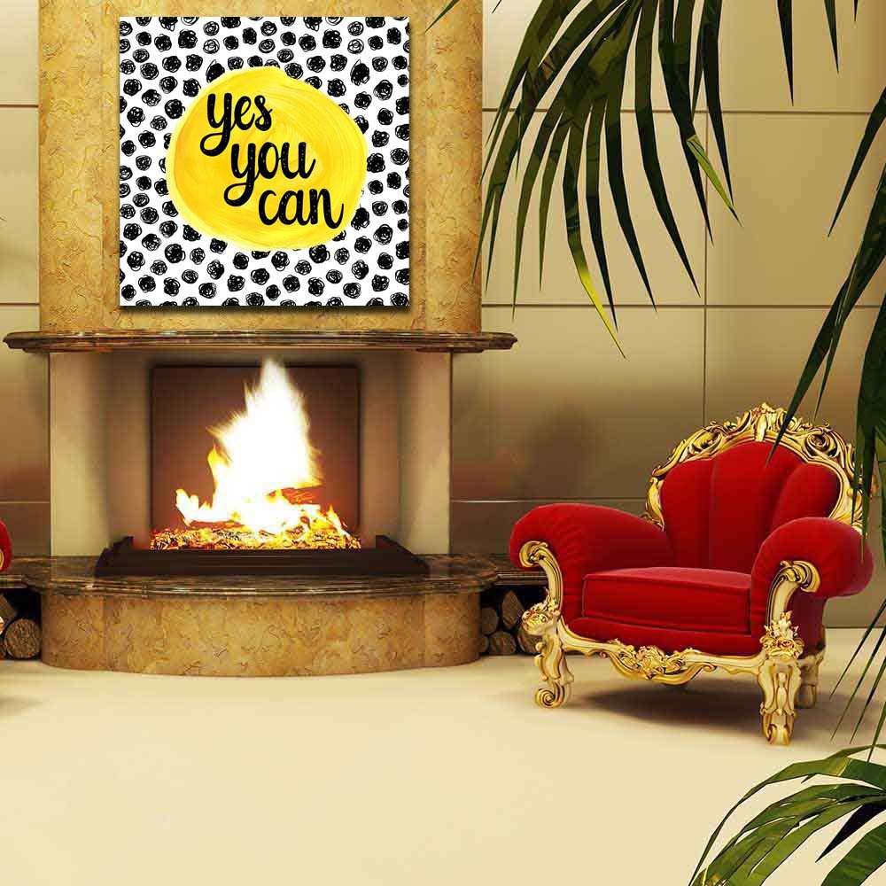 Pitaara Box Yes You Can | Peel & Stick Vinyl Wall Sticker for Bedroom & Living Room | 16 x 16 inch (41 x 41 cms) 6