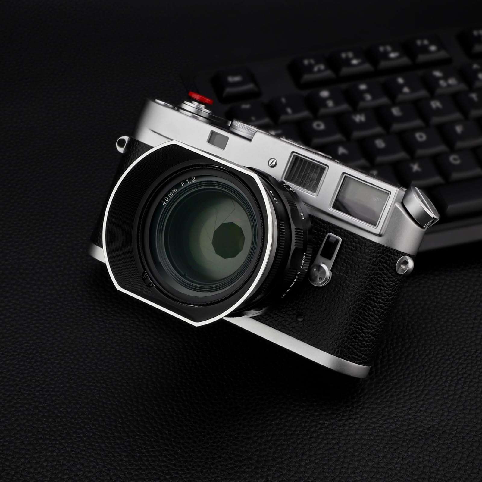 Haoge Metal Square Bayonet Lens Hood for Voigtlander Nokton Aspherical ASPH 40mm f1.2 VM,35mm f/1.2 I II III VM, 50mm f1.2 VM Leica M-Mount Lens Replaces LH-8 Shade LH-VM35MS Silver 3