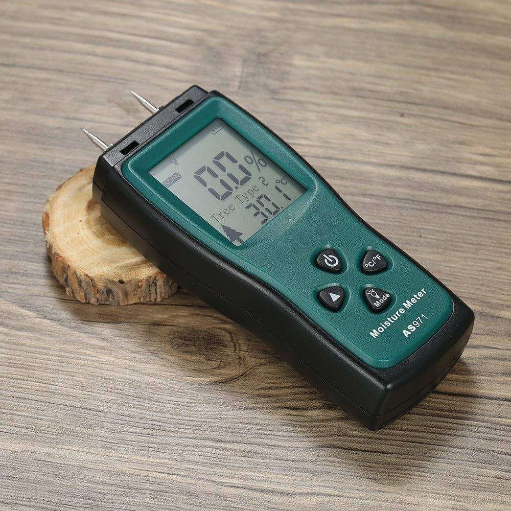 WZCUICAN Moisture Meters Handheld Two Pins Digital Wood Moisture Meter Wood Humidity Tester Timber Damp Detector with LCD Display Range 2%~70% 6