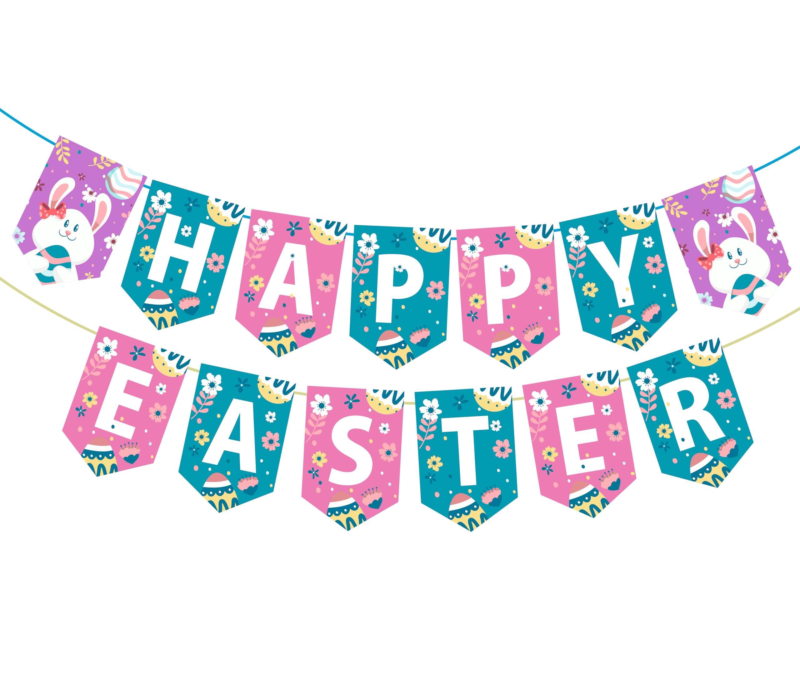 SVM CRAFT® Happy Easter Banner, Easter Decoration 1
