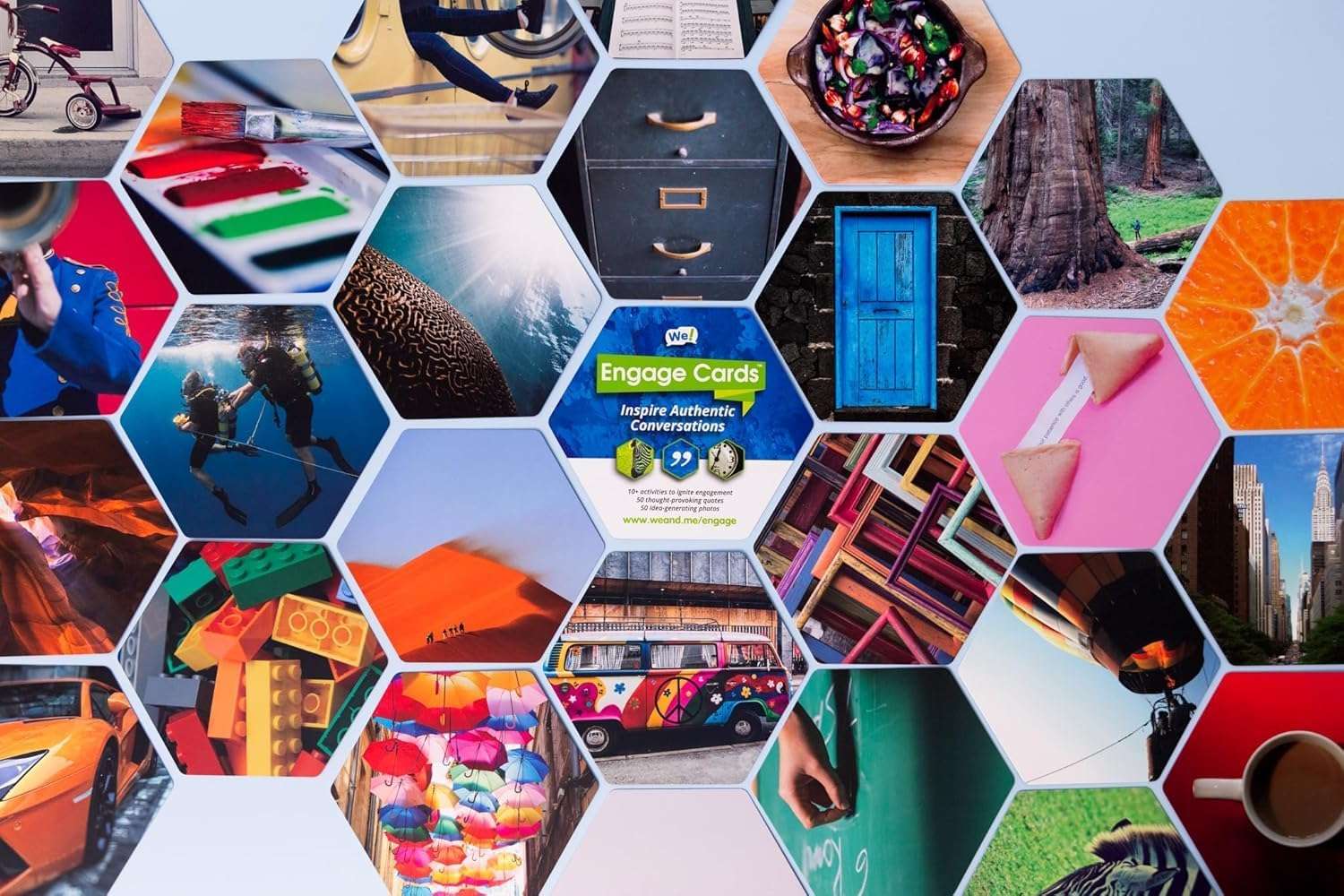 We! Engage Cards - Conversation Cards to Build Trust & Connection - 56 Inspiring Pieces with Quotes, Photos, & Activities - Ideal for Office Meetings, Ice Breakers, and Educational Team Building 4