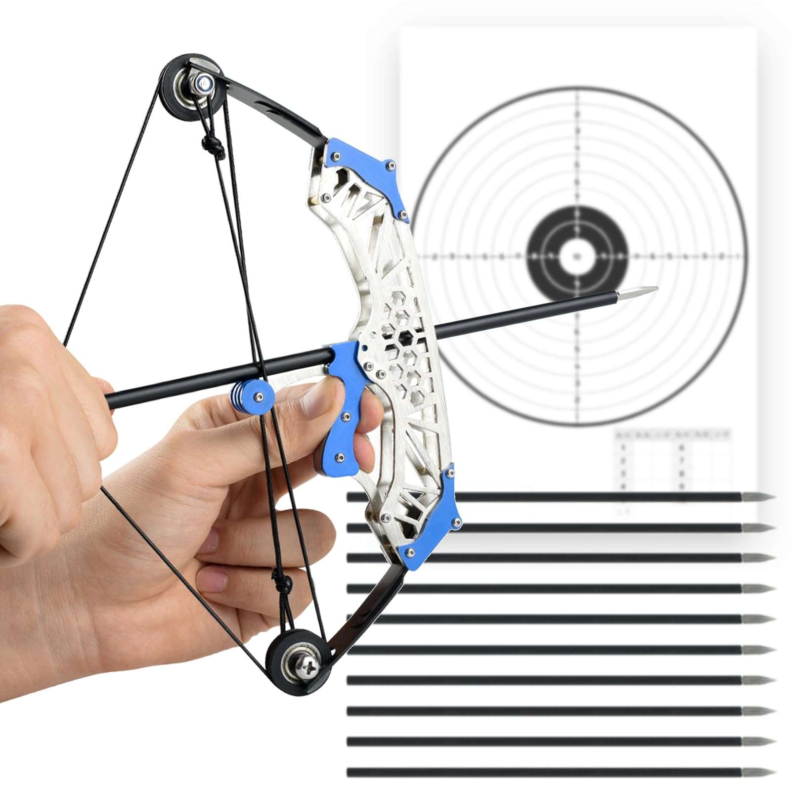 Composite Bow Archery Set with Stainless Steel Bow and Blue Highlights: Tailored for Outdoor Activities and Competitive Events 1