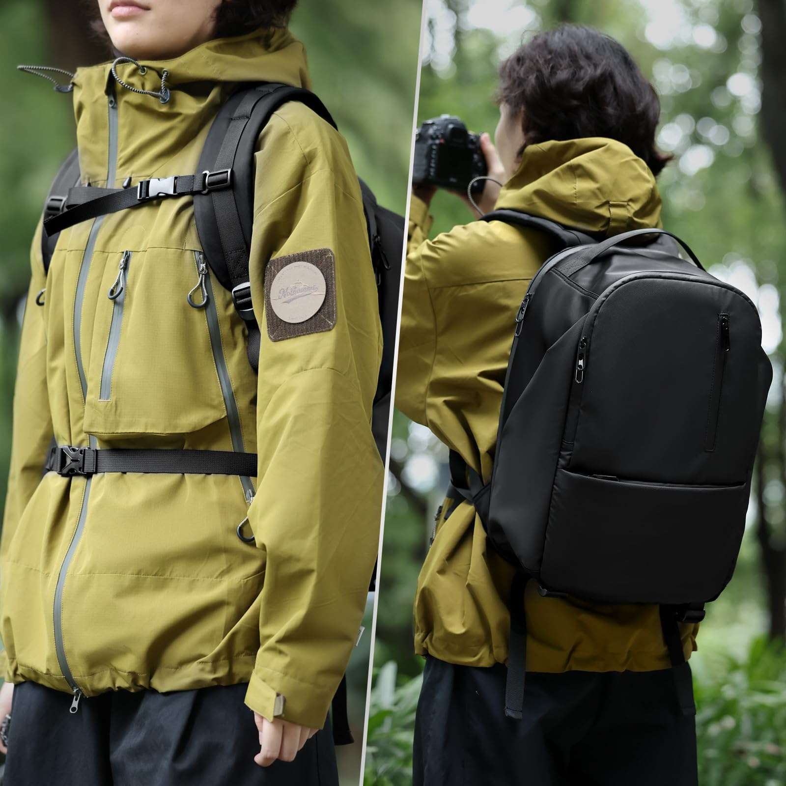 TAAOKA Camera Backpack, DSLR/SLR/Mirrorless Camera Bag for Photographer, Waterproof Camera bag with Tripod Holder & 16in Laptop Compartment Compatible with Canon/Nikon/Sony, Black 5