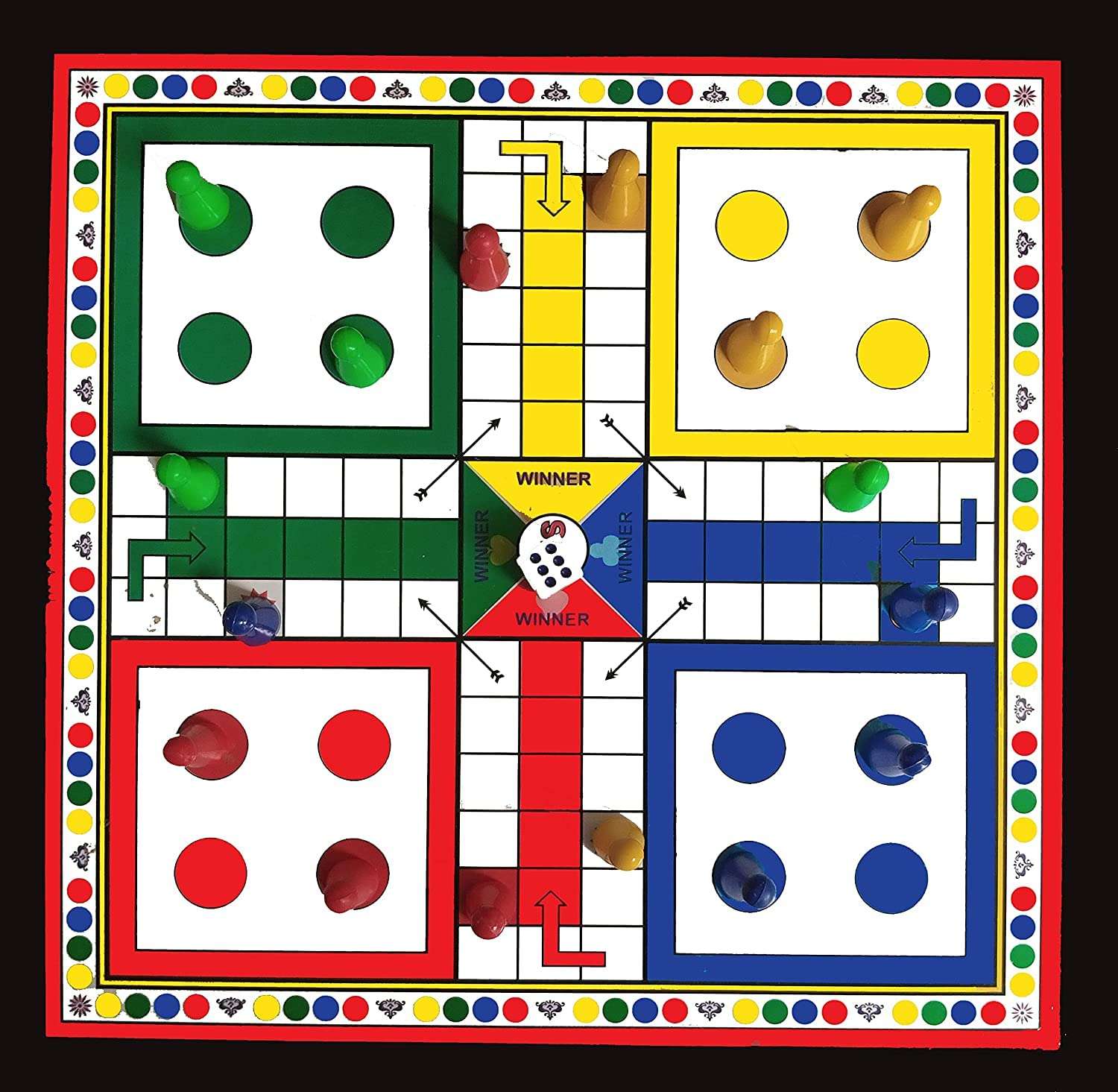 TS Wooden Classic 2 in 1 Magnetic Ludo Snakes and Ladders Set Travel Board Game for 6 Years and up - (Size - 10.5 x 10.5 inch) "Made in India" (Sheesham) 1