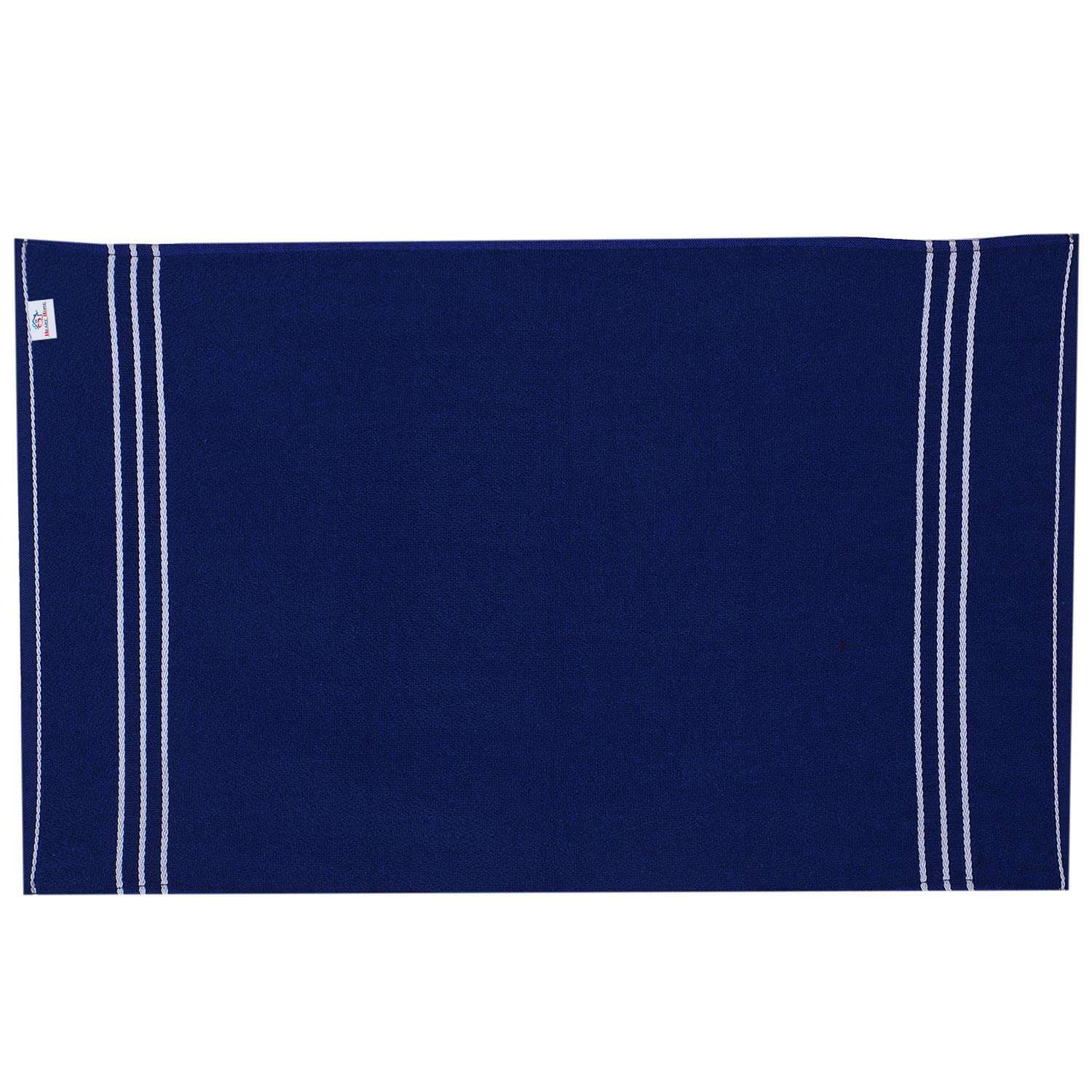 Heart Home Three Stripes Design Super Absorbent Cotton Hand Towel|Face Towel for Men,Women & Kids,Pack of 3 (Blue) 3