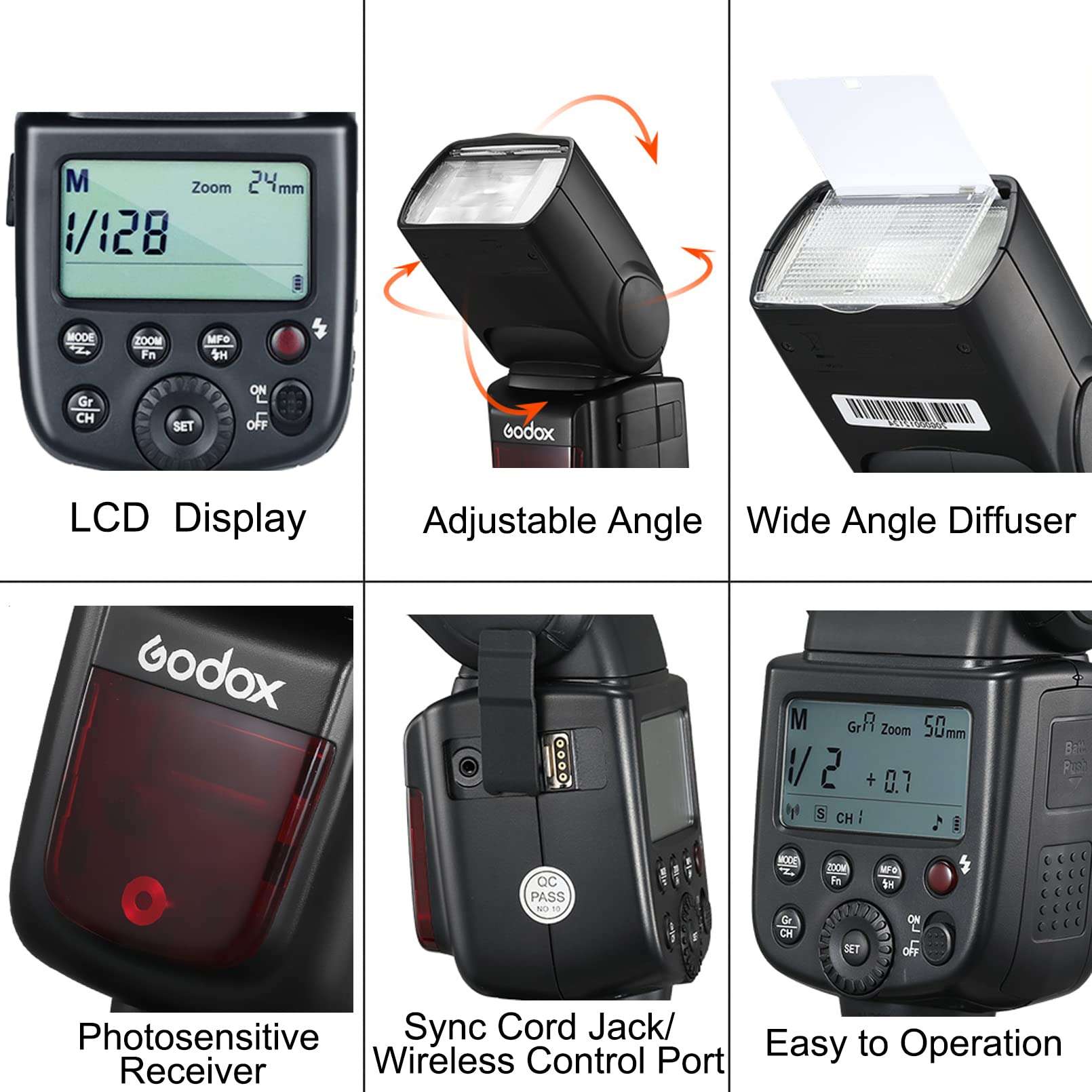 Godox V850II Camera Flash Speedlite, GN60 1/8000s HSS Flash Speedlight with 11.1V/2000mAh Li-ion Battery, 1.5s Recycle time 650 Full Power Pops, Compatible for Canon Nikon Sony Fuji Olympus Pentax 6