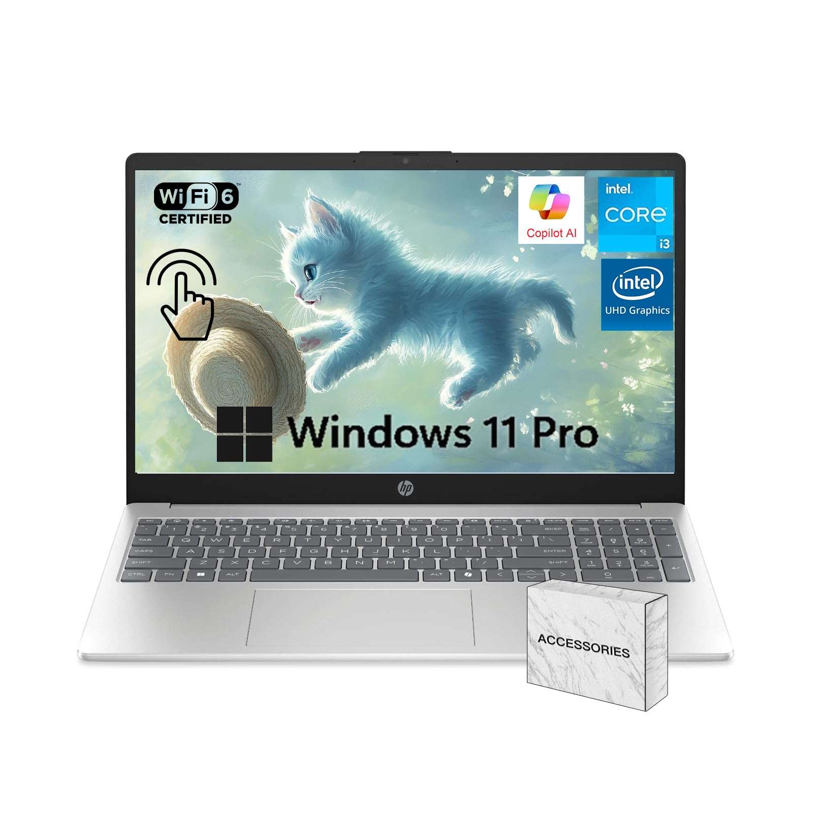 HP Chromebook 14 Laptop, Intel Celeron Processor, 4 GB RAM, 32 GB eMMC, 14” HD (1366 x 768) Touchscreen, Chrome OS, Webcam & Dual Mics, Work, Entertainment, Long Battery Life (14a-na0150nr, 2021) 1