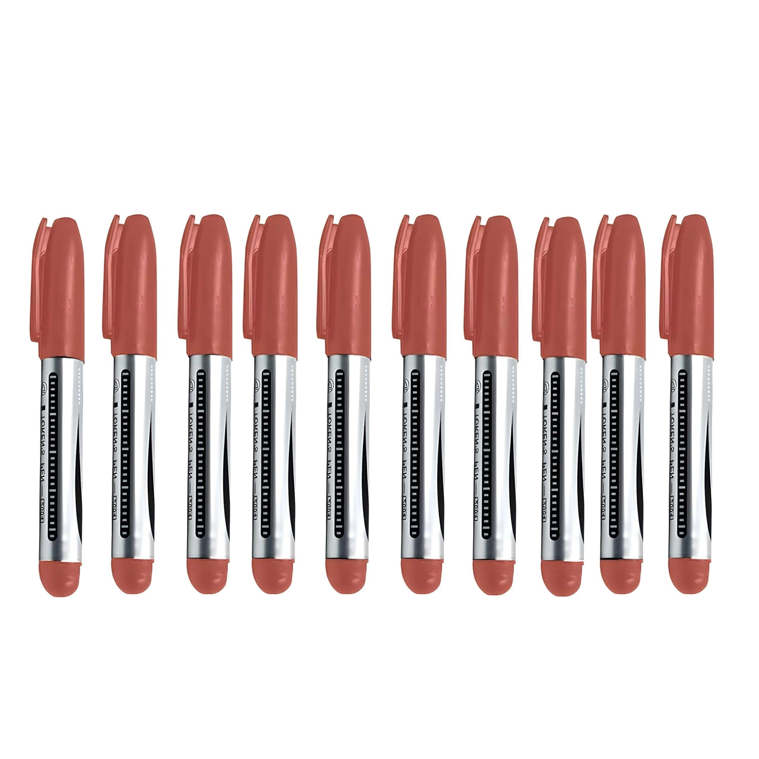 Oblivion Permanent Marker Pen Maroon – Multipurpose Writing Fine Tip, Fast-Drying, Smudge-Free Ink, Refillable and Water-Resistant, Suitable for Glass, Plastic, Office & Professional Use (Pack of 10) 1
