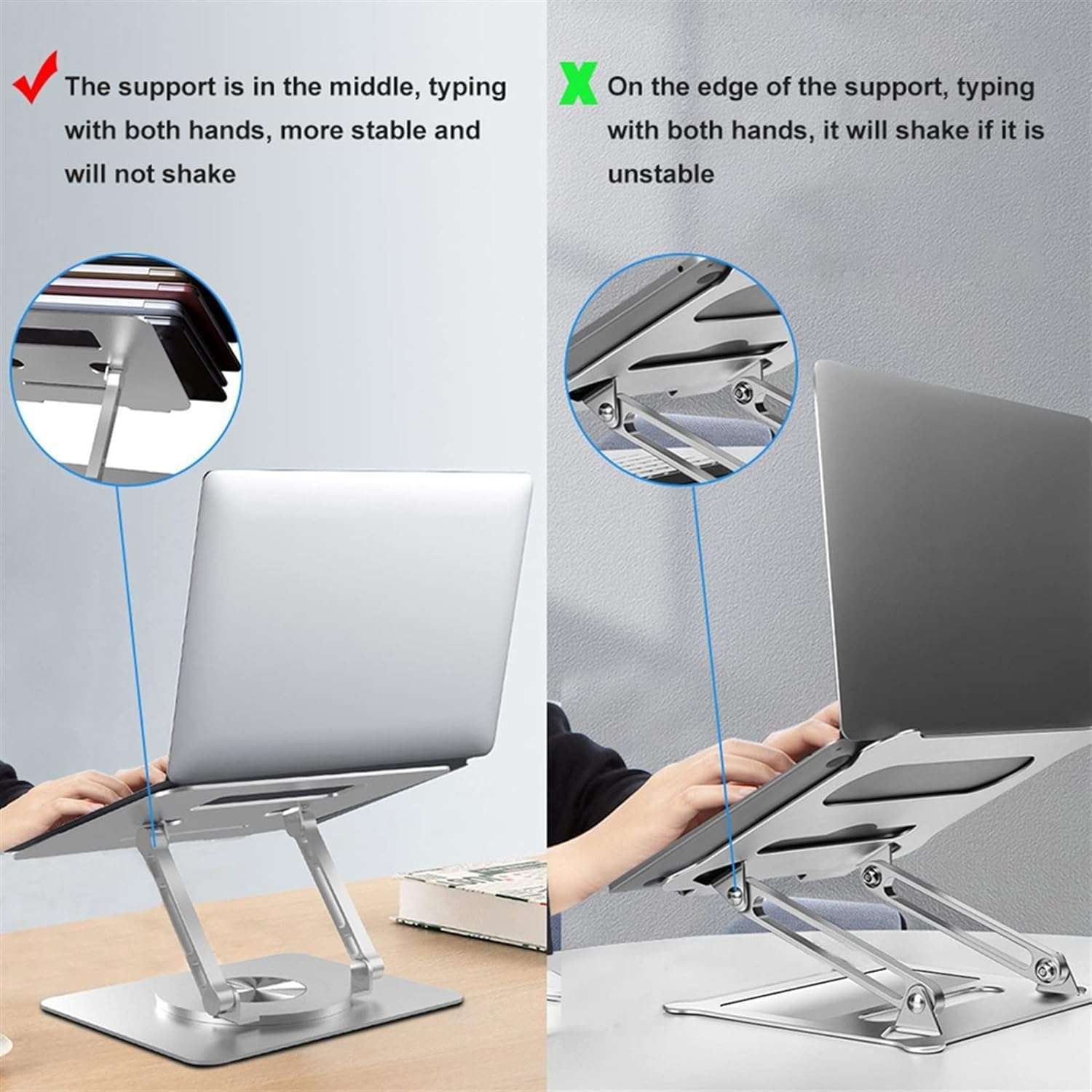 Foliam Laptop Stand for Desk Foldable Cooling Bracket Support Aluminum Alloy Inch Laptop Holder (26 CM - Big) 4