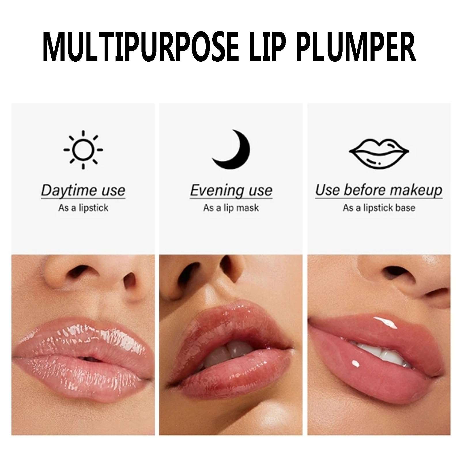 Hydrating Lip Plumper Gloss Set,Natural Ginger Essential Lip Care Oil Roll On,Plumping Lip Gloss for Chapped Cracked Dry Lips,Lip Enhancer Make Lips Fuller Moisturizing,Reduce Fine Lines (2pcs) 6