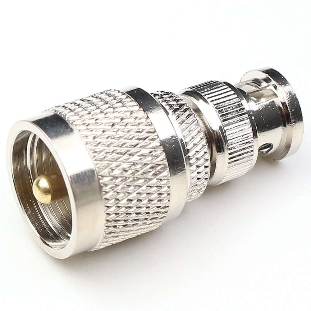 ANHAN UHF Male to BNC Male Connectors, Pl259 to BNC Coax Adapters for Ham Radio, Antenna, Scanner, Coaxial Cable 2Packs 3