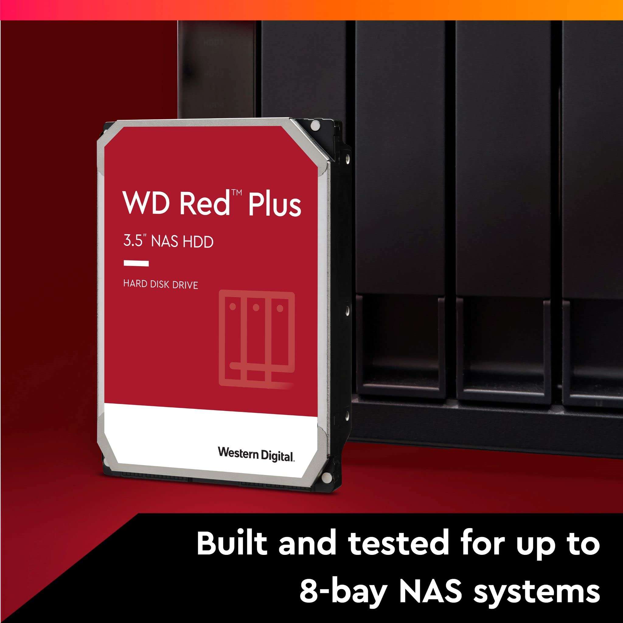 WD Red Plus 6TB NAS 3.5" Internal Hard Drive - 5400 RPM Class, SATA 6 Gb/s, CMR, 256MB Cache 4