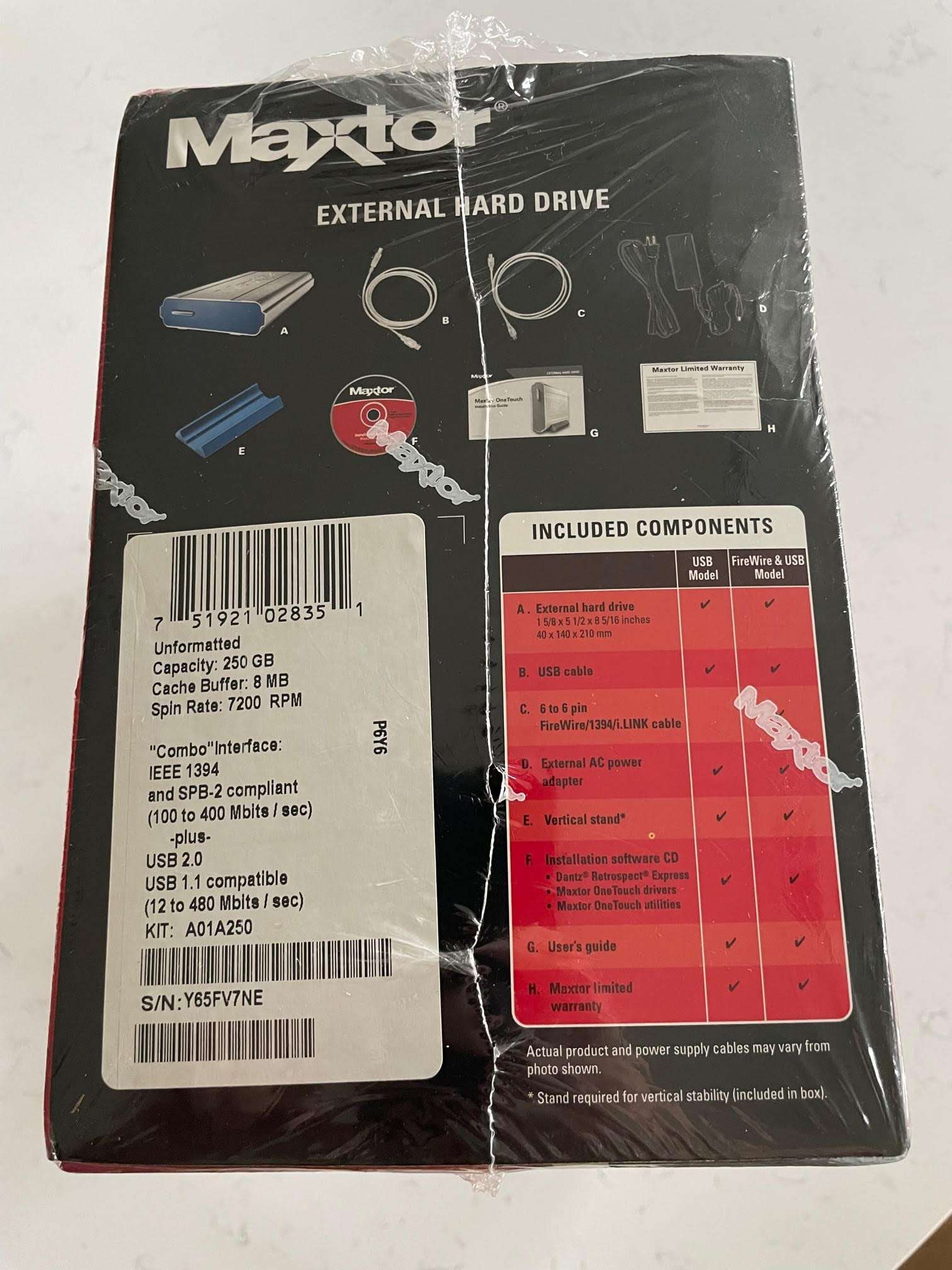 Maxtor A01A250 OneTouch 250 GB FireWire and USB External Hard Drive 4