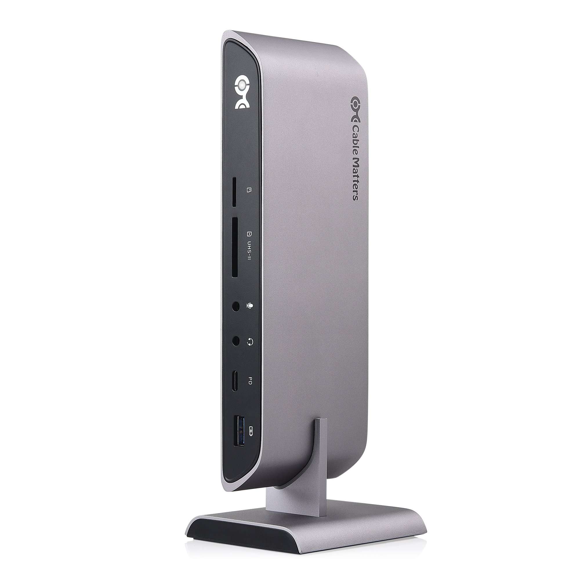 Cable Matters USB C Dock for Windows - Dual 4K DisplayPort, 80W Charging, SD Card Slot, 10Gbps USBA/USBC Port, Gigabit Ethernet - Thunderbolt 4 / USB4 Compatible USB C Docking Station 1
