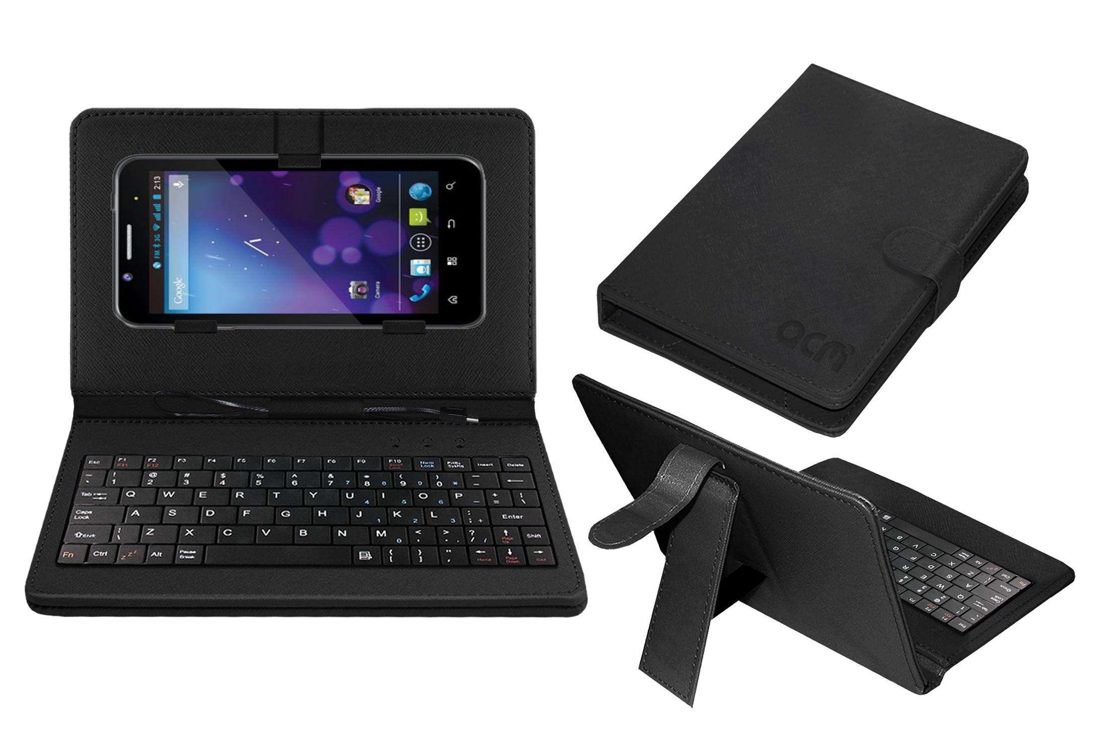 ACM Keyboard Case Compatible with Domo Ntice F12 Mobile Flip Cover Stand Plug & Play Device for Study & Gaming Black 1