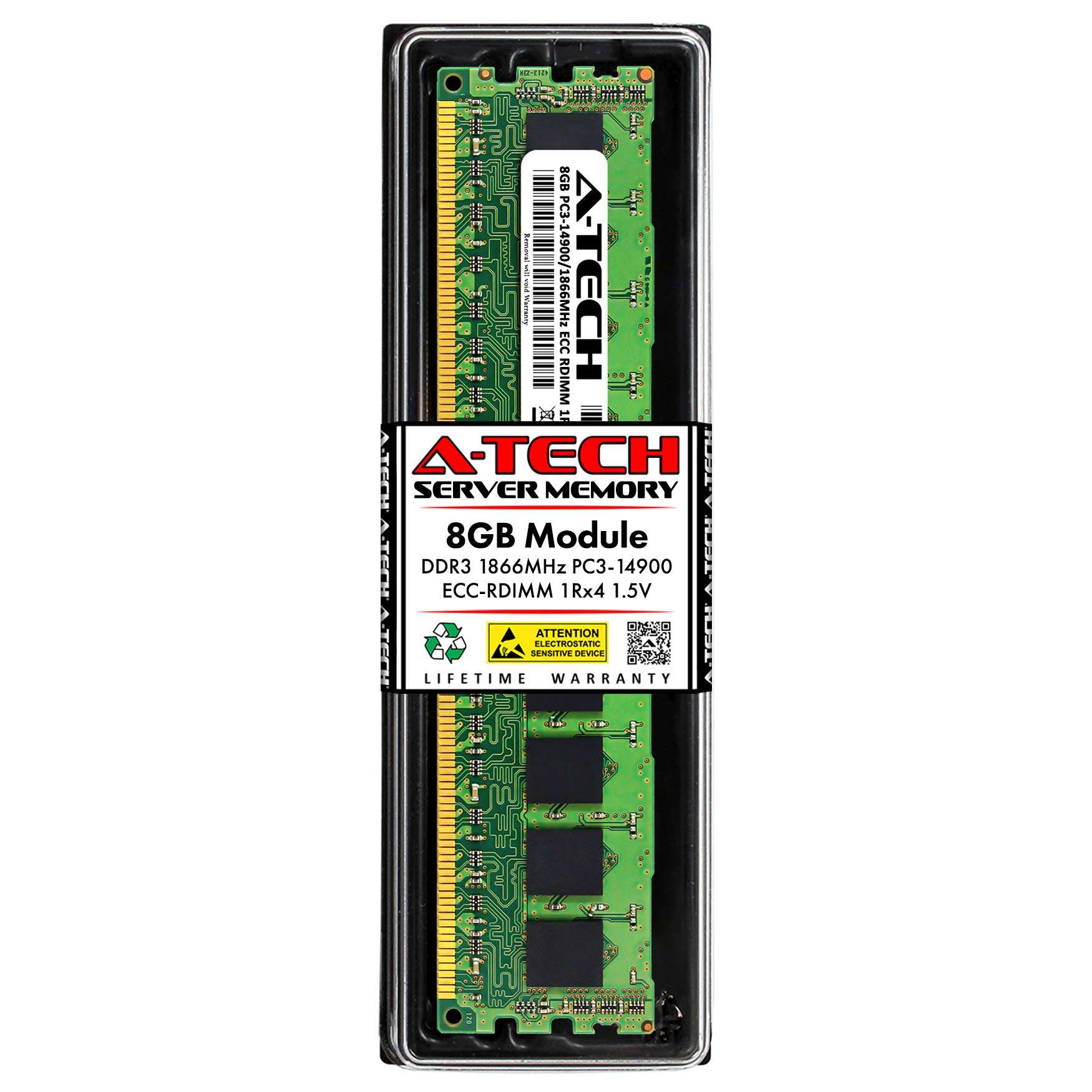 A-Tech 8GB RAM Replacement for HP 735303-001 | DDR3 1866MHz PC3-14900R 1Rx4 1.5V ECC RDIMM Registered 240-Pin DIMM Memory Module 1