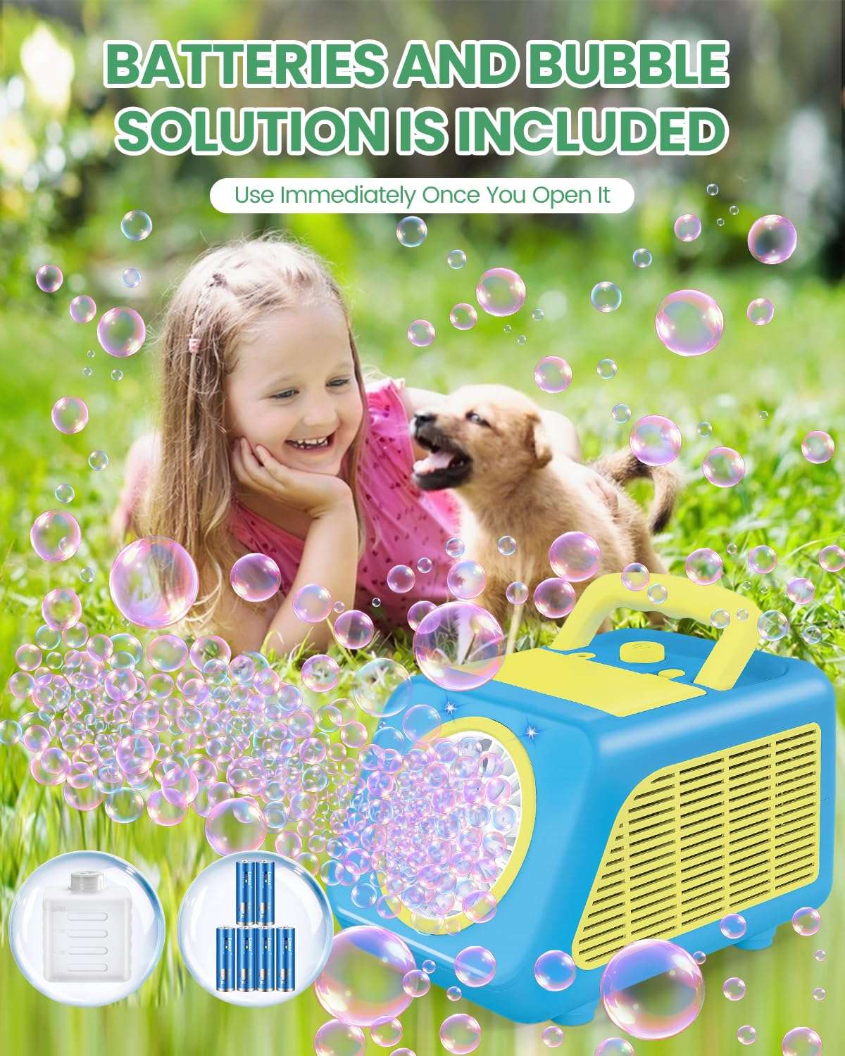 Bubble Machine Automatic Blower for Kids: Bubble Marker for Parties Battery Operated Bubble Machine for Toddlers | 20000+ Bubbles Per Min with 2 Speed Levels - Outdoor Toys for Birthday Wedding 5
