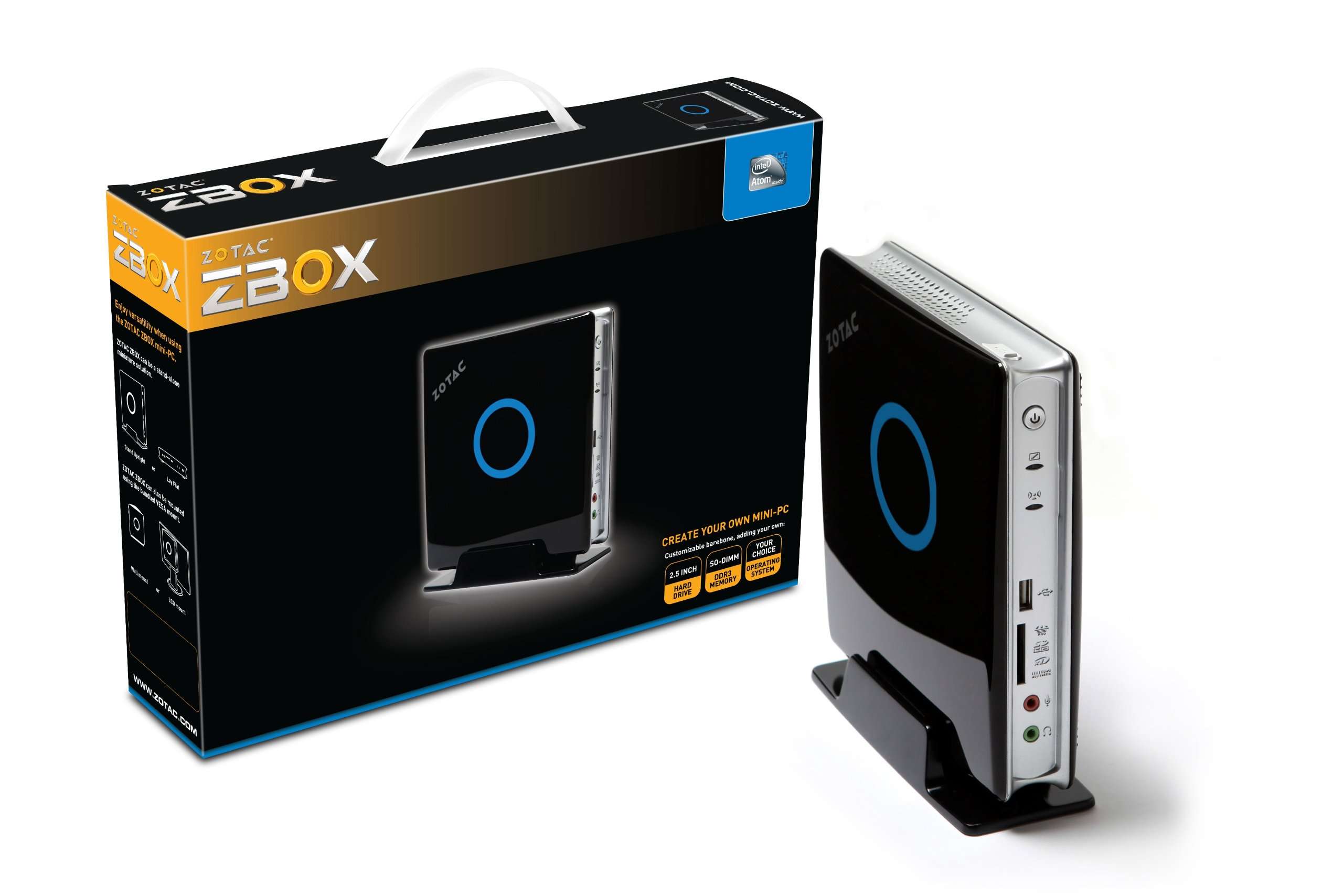Zotac ZBOX Intel Atom D525 1.8 GHz Dual-Core Barebone Mini-PC ZBOXSD-ID12 2