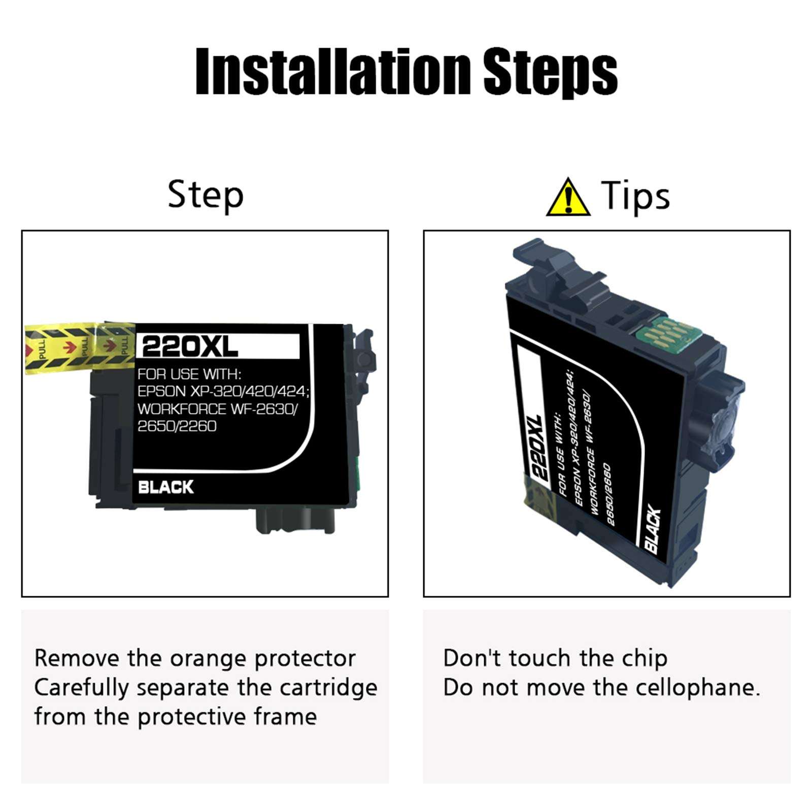 NoahArk 3 Packs 220XL Remanufactured Ink Cartridge Replacement for Epson 220 XL T220XL High Yield for Workforce WF-2760 WF-2750 WF-2630 WF-2650 WF-2660 XP-320 XP-420 Printer (Cyan/Magenta/Yellow) 3