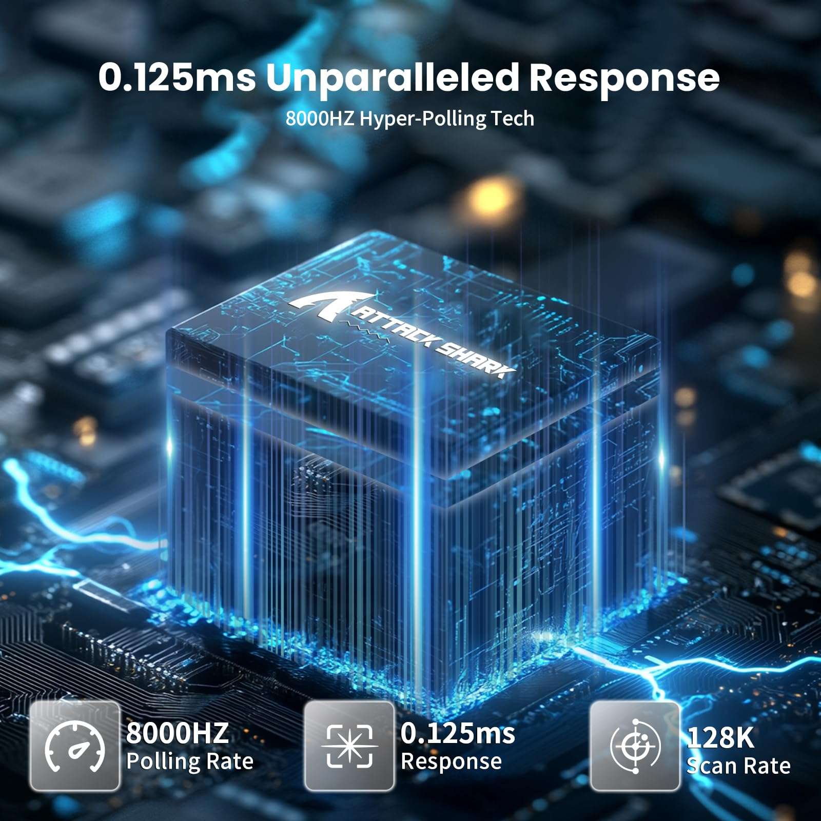 ATTACK SHARK X68 HE 8000Hz Rapid Trigger Keyboard, 0.01mm RT Accuracy Wired Gaming Keyboard with Magnetic Switch, Adjustable Actuation, Rapid Trigger, Snap Tap, RGB Lighting for PC/Mac, White Contours 3