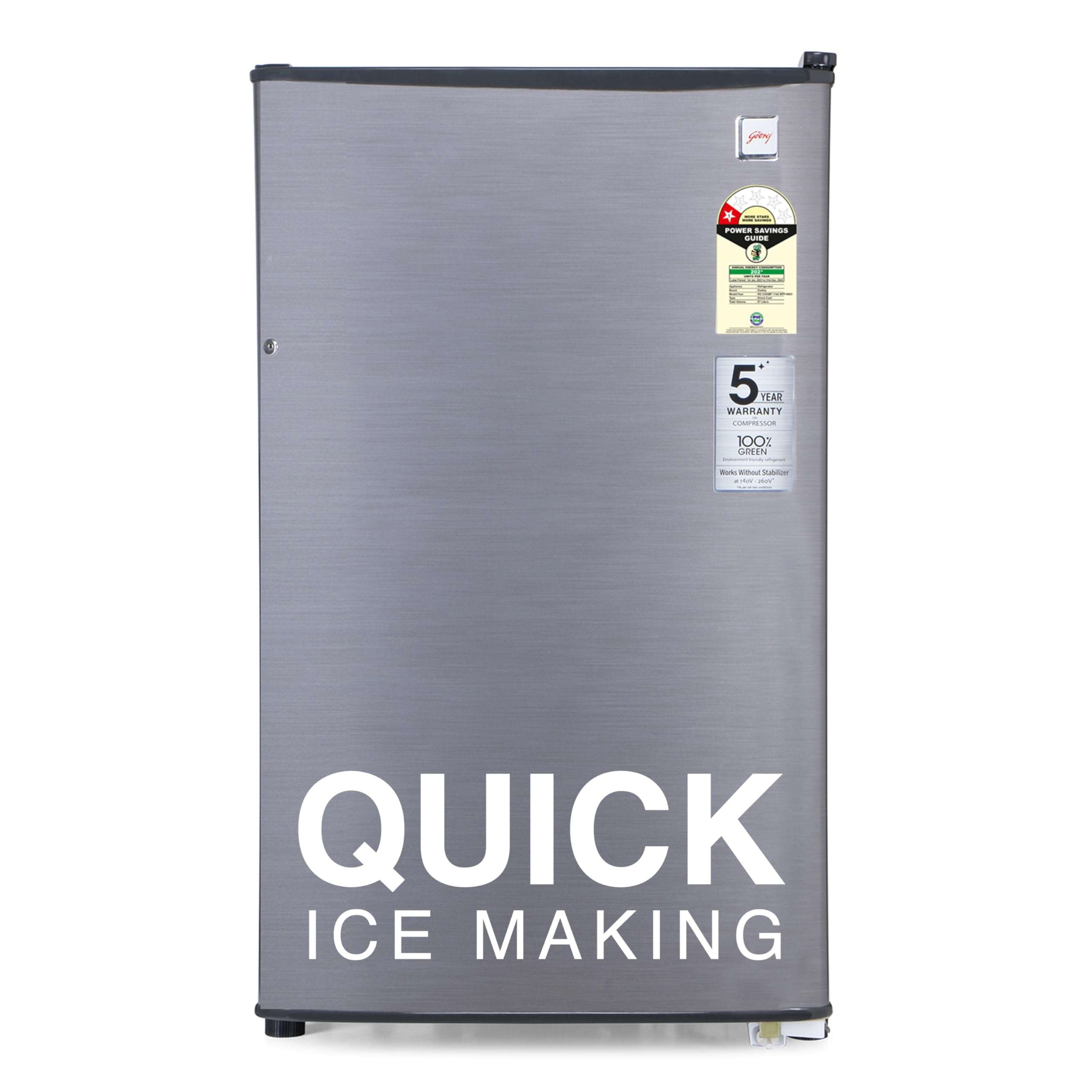 Godrej 97 L 1 Star Direct Cool Single Door Refrigerator With Jumbo Vegetable Tray(RD CHAMP 114A WPF ST GR, Steel Grey) 1