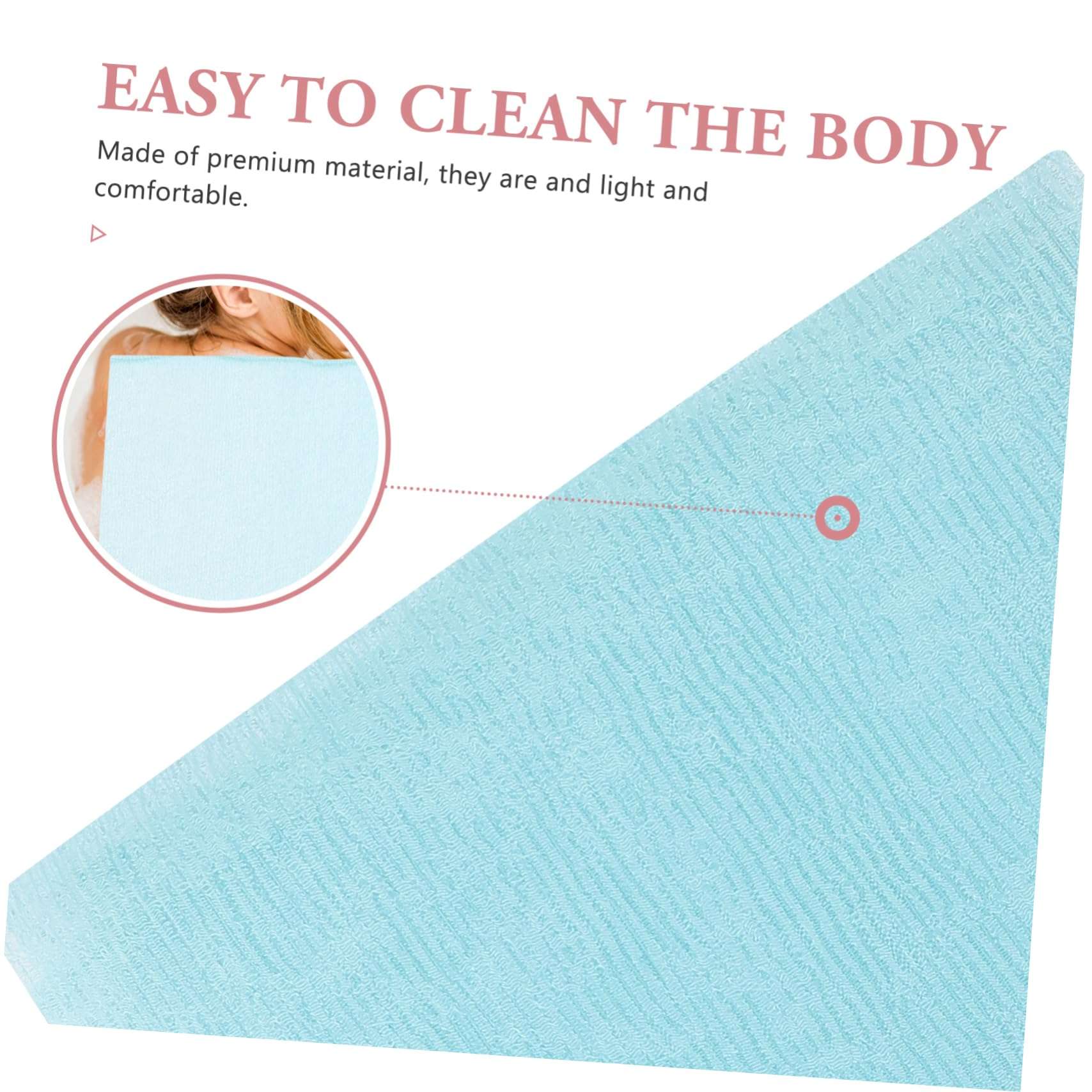 OSOLADY 2pcs Bath Towel Back Scrubber Long Comfortable Exfoliating Nylon Towel for Shower Perfect for Travel 3