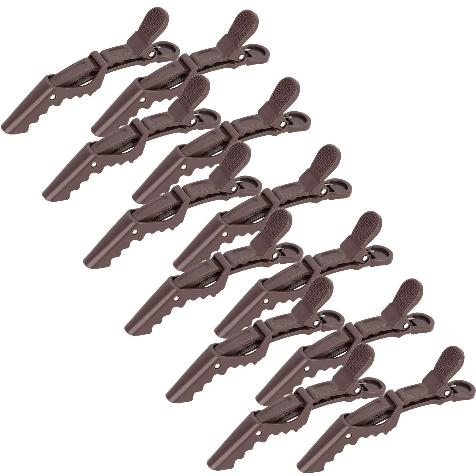 YISSION 12 Pcs Coffee Alligator Hair Clips for Styling Sectioning Makeup Large Duck Billed Hair Clip No Crease Alligator Hair Barrettes for Thin Thick Hair Styling Accessories for Women Girls 1