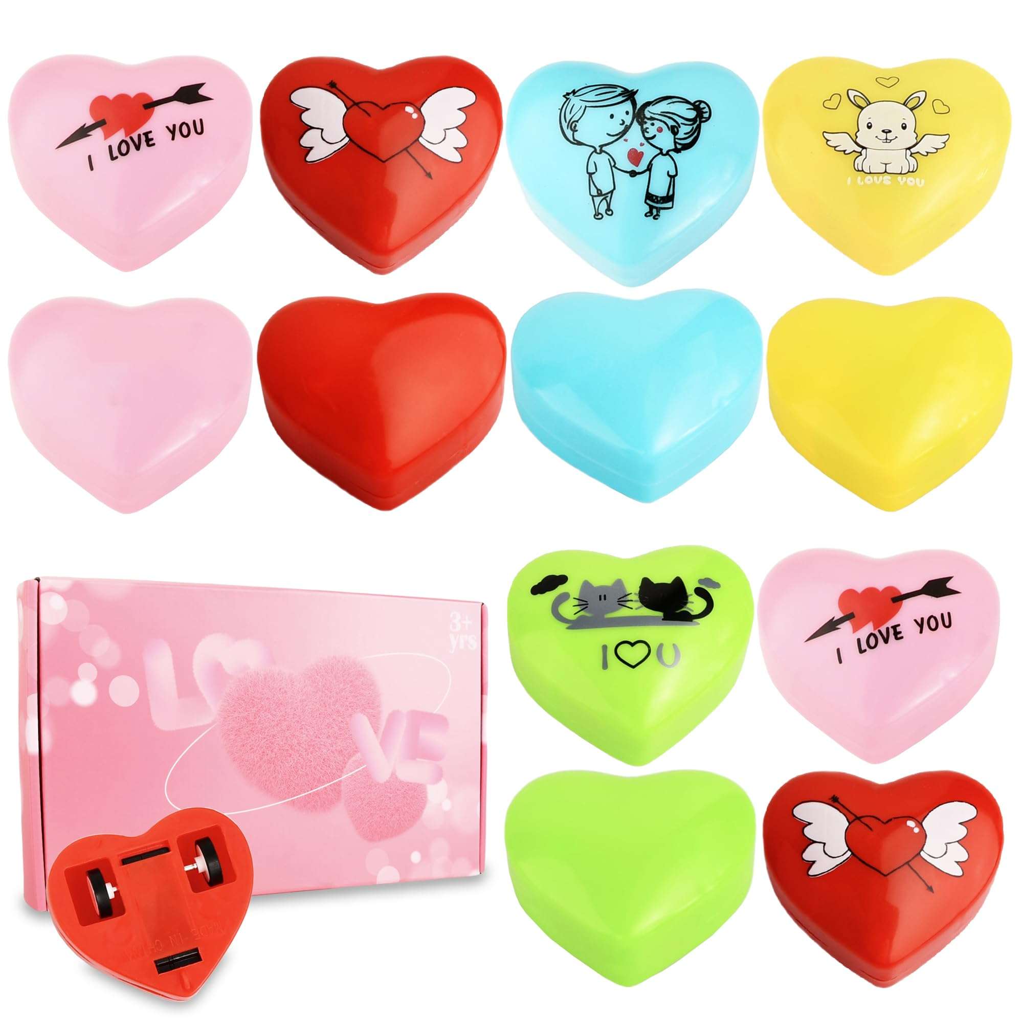 Small Pull Back Toy Cars Set,Mini Racing Vehicles for Holiday Birthday Party Favors,Goodie Bag Stuffers,Classroom Prizes,Bulk Toys for Kids,Girls,Boys(Valentine Day Heart Shape I Love You Gift)12 Pack