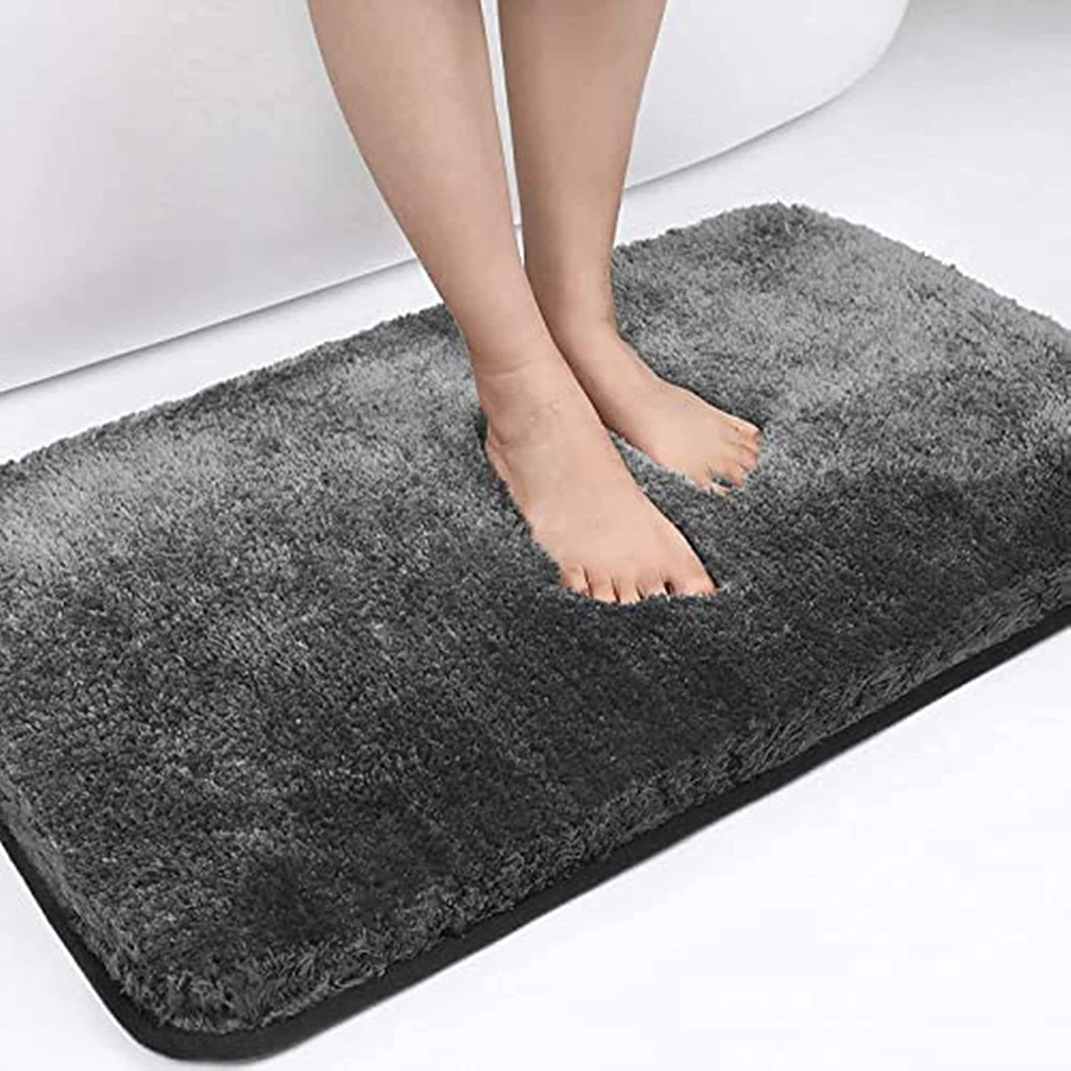 BSPS Super Soft Microfiber Bath Mat Water Absorb Door Mat (40cm x 60 cm) Pack of 1 Grey 1