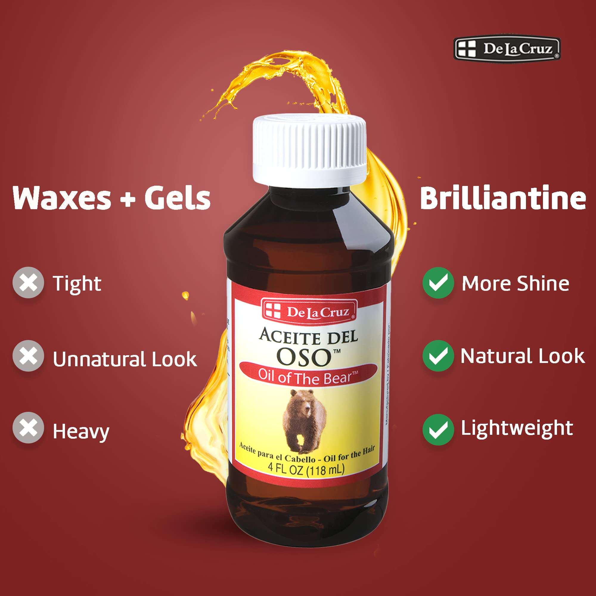 De La Cruz Oil of the Bear / Aceite del Oso 4 fl. oz. 1 pack 4