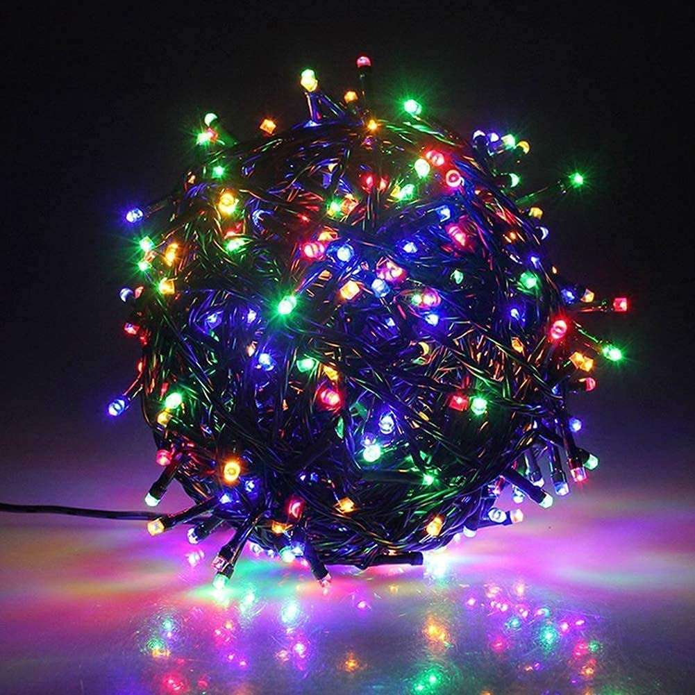 Elixxeton US LED Black Wire String Lights with Waterproof Indoor/Outdoor for Home Decoration Diwali Christmas Birthday Wedding Party LED String Lights Multicolor 30 Meter (98 ft.) Pack of 1 || DS@62 1