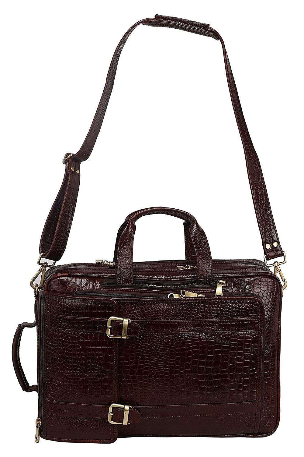 C COMFORT Genuine Leather Shoulder Bags for Men Multipurpose Business Laptop Backpack Bag MacBook NoteBook Upto 16 Inch | Handbags with Shoulder Straps | 2 Main Compartment | (Brown*) 1