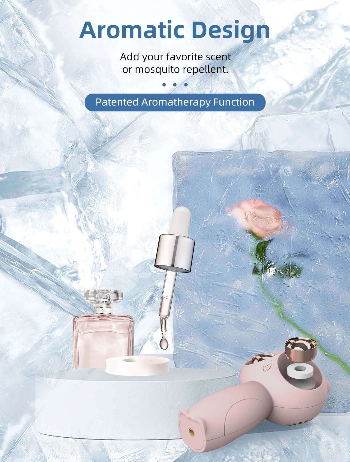 KENSUKA Stroller Fan with Aromatherapy, 360° Adjustable Detachable Universal Clip Fan,6000mAh USB Rechargeable Battery, 3 Wind Speeds, Ideal for Baby Strollers 4