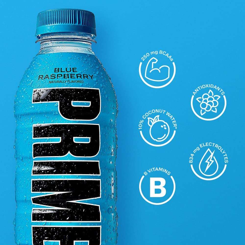 Prime Blue Raspberry Drink Sports Is Loaded With Electrolytes With Zero Added Sugar By Ksi & Logan Paul 500 ml 5