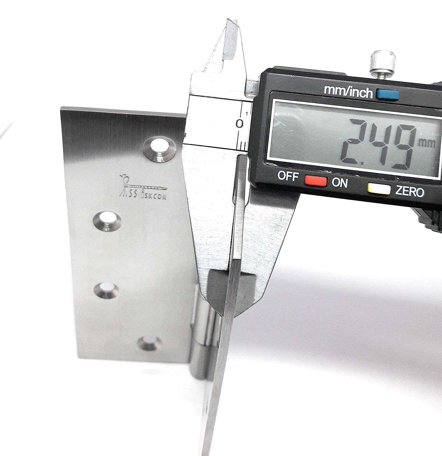 ssiskcon 5" Stainless Steel Door Hinges 5" inch x 5" inch Square 32D Security Hinge Nrp Concealed Head Heavy Duty Wide Throw Expandable with Screws - Pack of 1 3