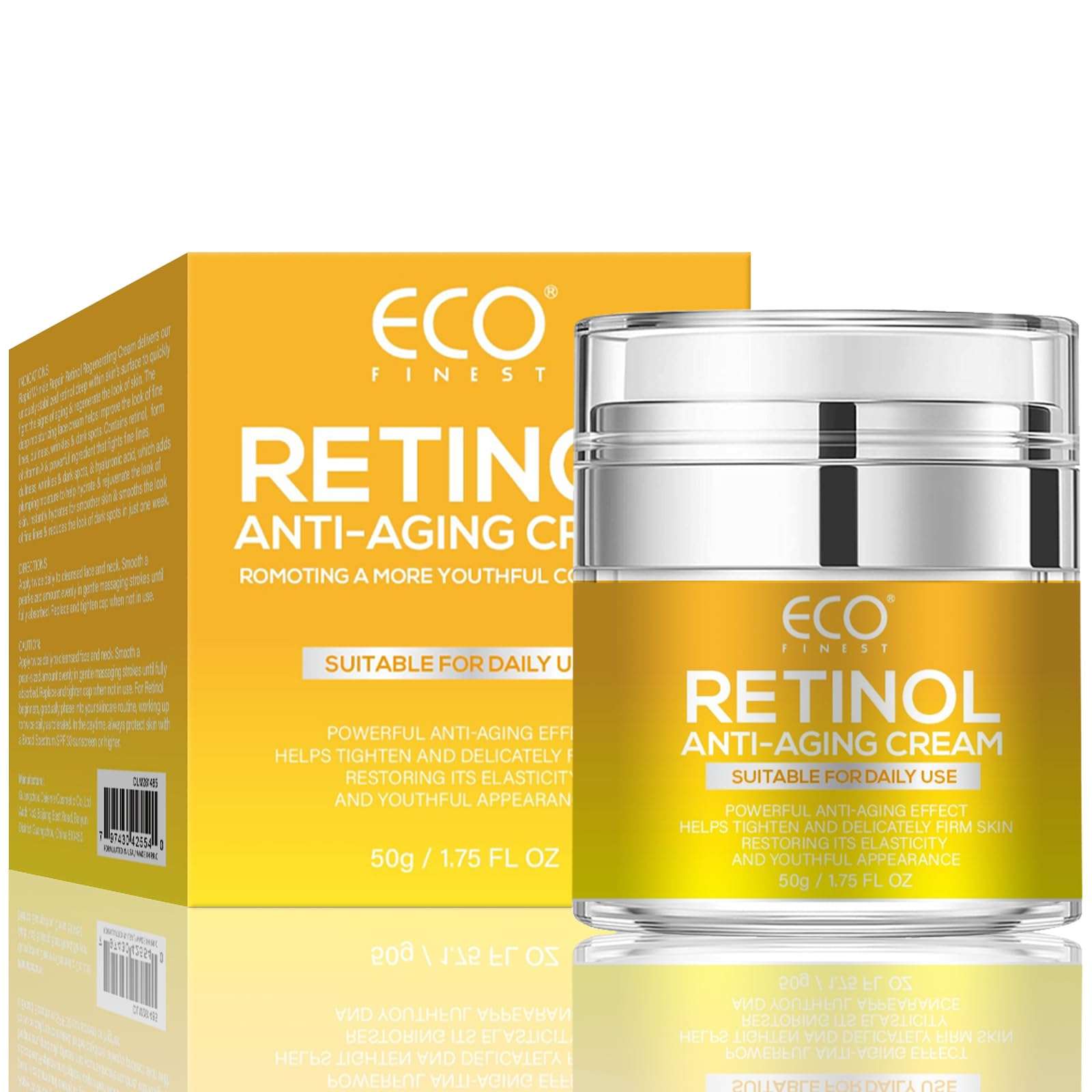 Retinol Cream for Face with Sodium Hyaluronate, Daily Hydration Anti-Aging Face Moisturizer Cream for Tightening Skin for Face, Neck, 50g 1
