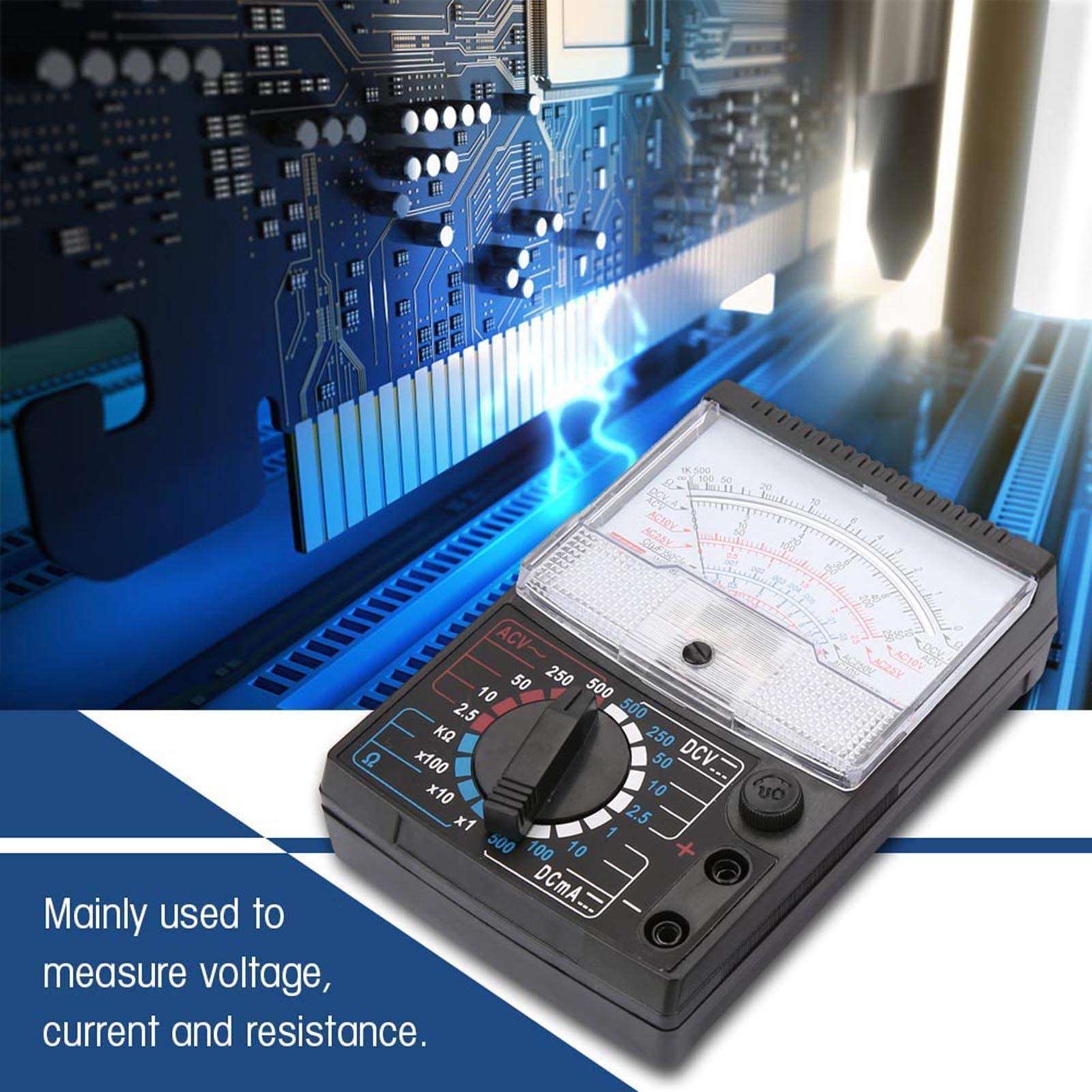 Multimeter-Analog Pointer Multimeter Tester Multitester AC DC Voltage Resistance Testing Instrument Fast Accurately Measures Voltage 2