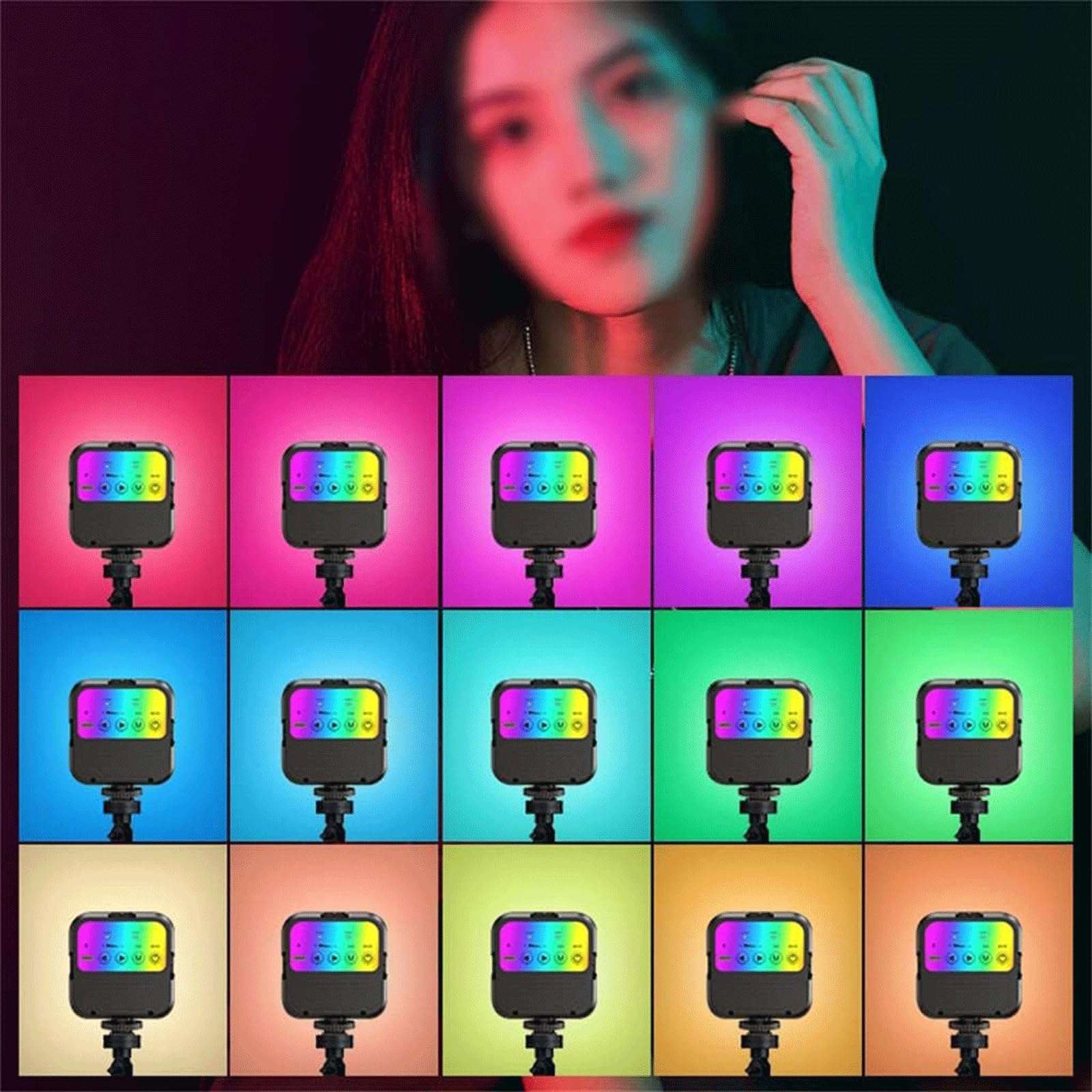 FROON Fill Light LED Atmosphere Lamp Portable Fill Lamp Photo Beauty Lamp Handheld Mobile Phone Live Photo Lighting for Outdoor Photography, 1 5