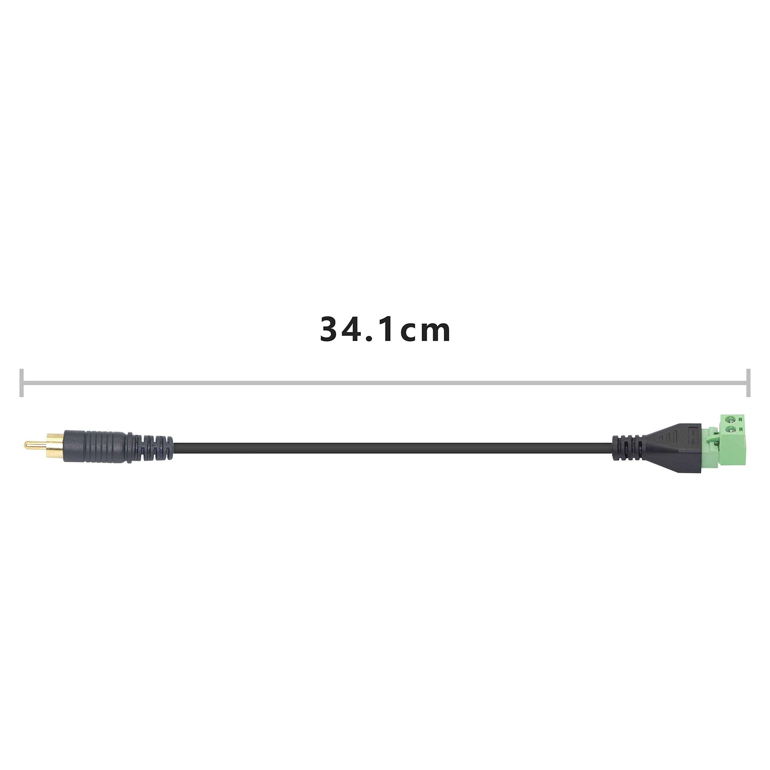 XMSJSIY RCA Terminal Cable, RCA Male Screw Terminal Block Connector Adapter Cable Solderless 2 Pin Pluggable Screw Block Extension Cord for CCTV, DC Cameras Part and More RCA Socket - 2 Pack 6