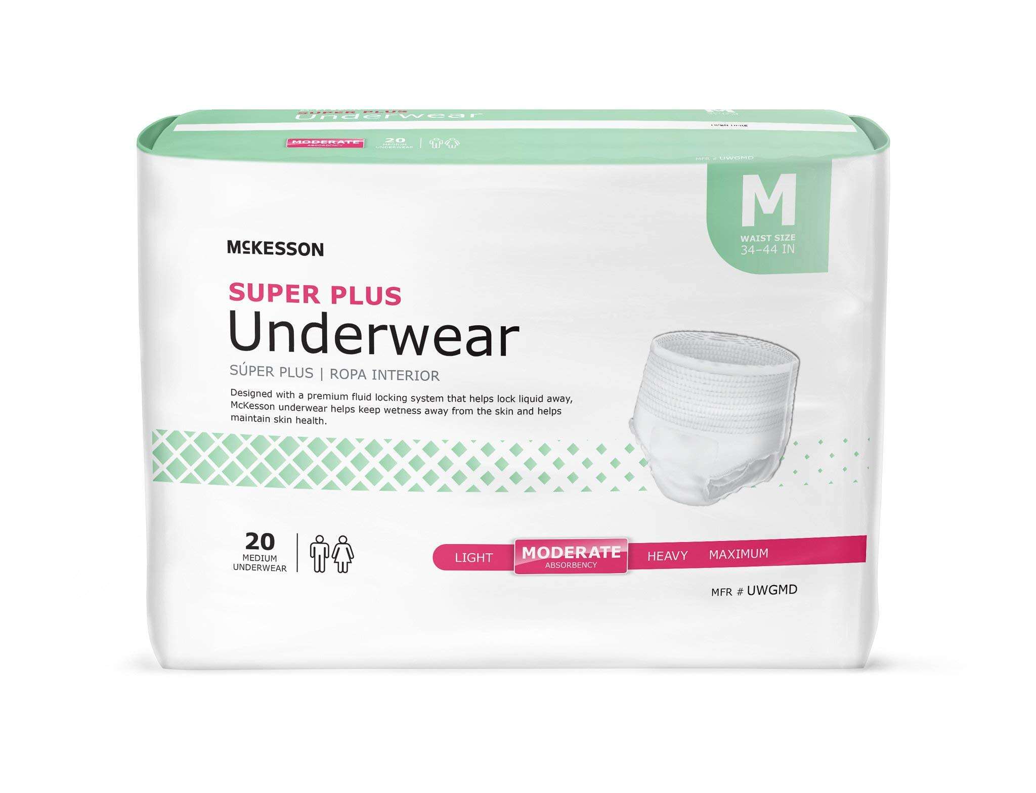 McKesson UWGMD Stay Dry Underwear, Medium (Pack of 80) 1