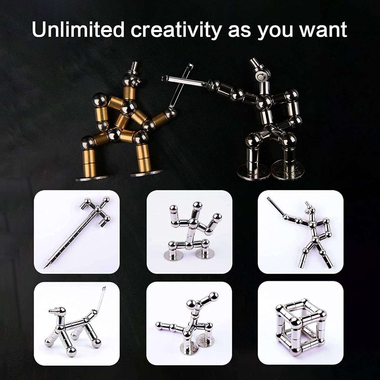 EKANTIK Magnetic Pen Decompression Metal Pen, Fidget with 13 Rings, Creative Toy Write, Intellectual Learning, and Stress Reduction Gifts for Family or Friends Multifunction (Pack of 1) 6