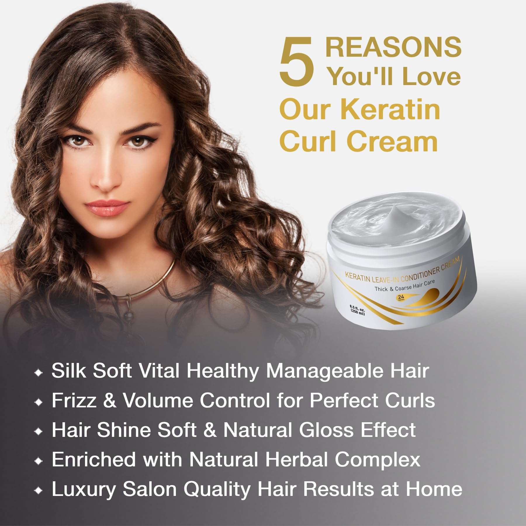 VITAMINS hair cosmetics Keratin Thick Hair Leave-In Conditioner & Purple Shampoo Kit, Pro Salon No Rinse Moisturizer for Dry Thick Hair & Anti-Brass Shampoo for Bleached Blonde Platinum Silver Hair 3