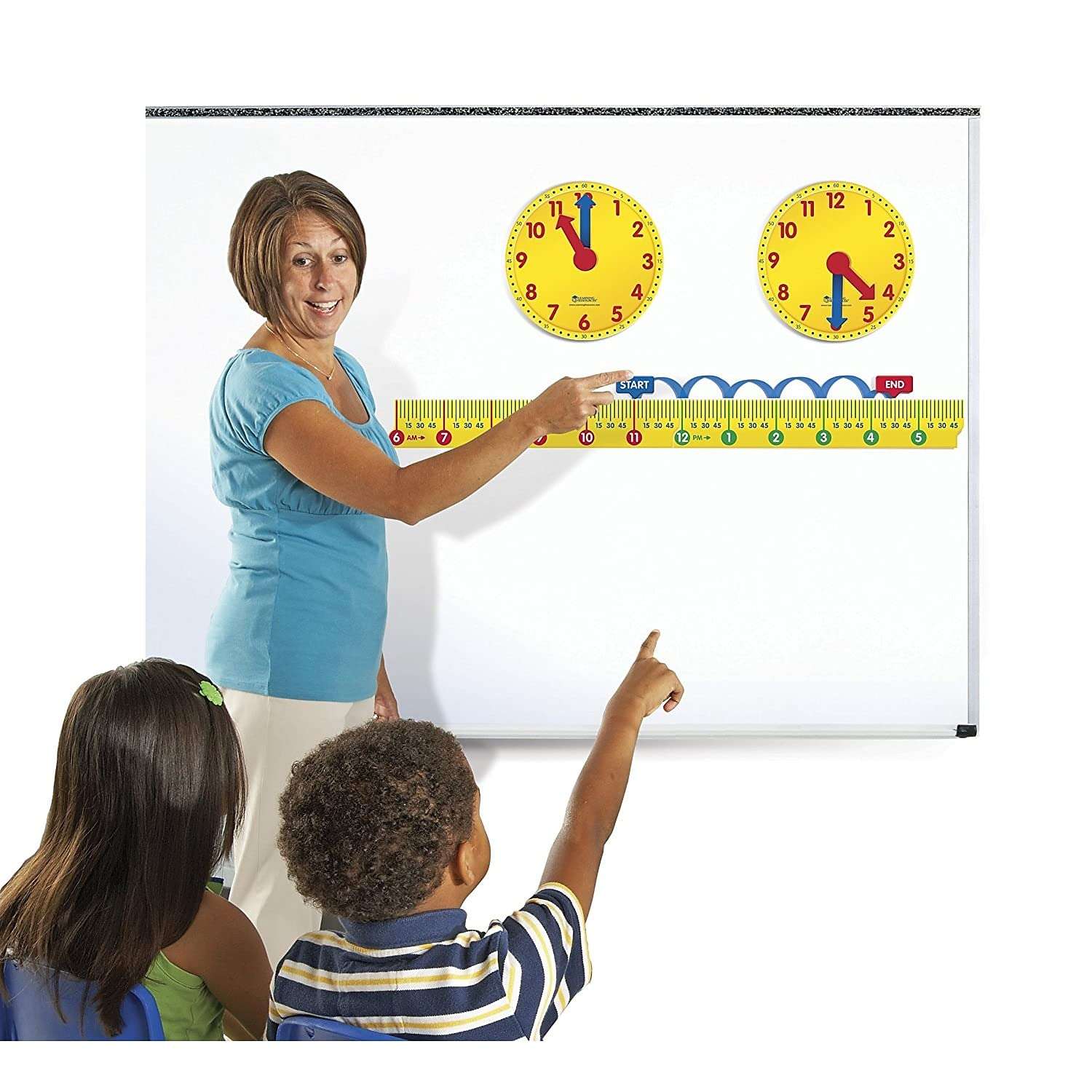 Learning Resources Magnetic Elapsed Time Set, Telling Time, Clock for Kids, Classroom Supplies, Set of 2 3