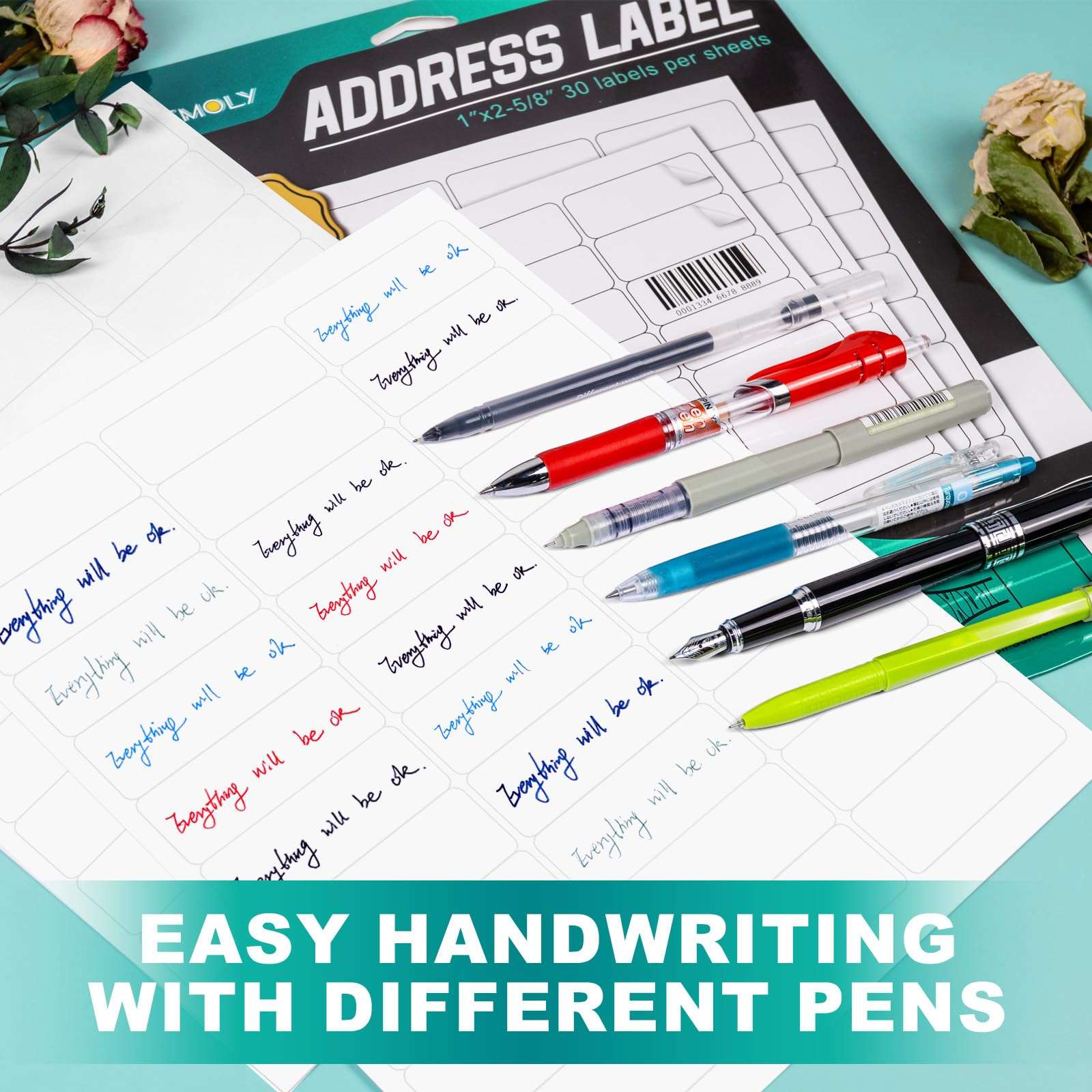 Address Labels 1’’x2-5/8’’ Stikcer Paper 30-UP 25 Sheets for Laser/Inkjet Printer Matte 750 White Blank Printable Labels on 8.5x11 Inch for Mailing, Shipping, and Organizing 6